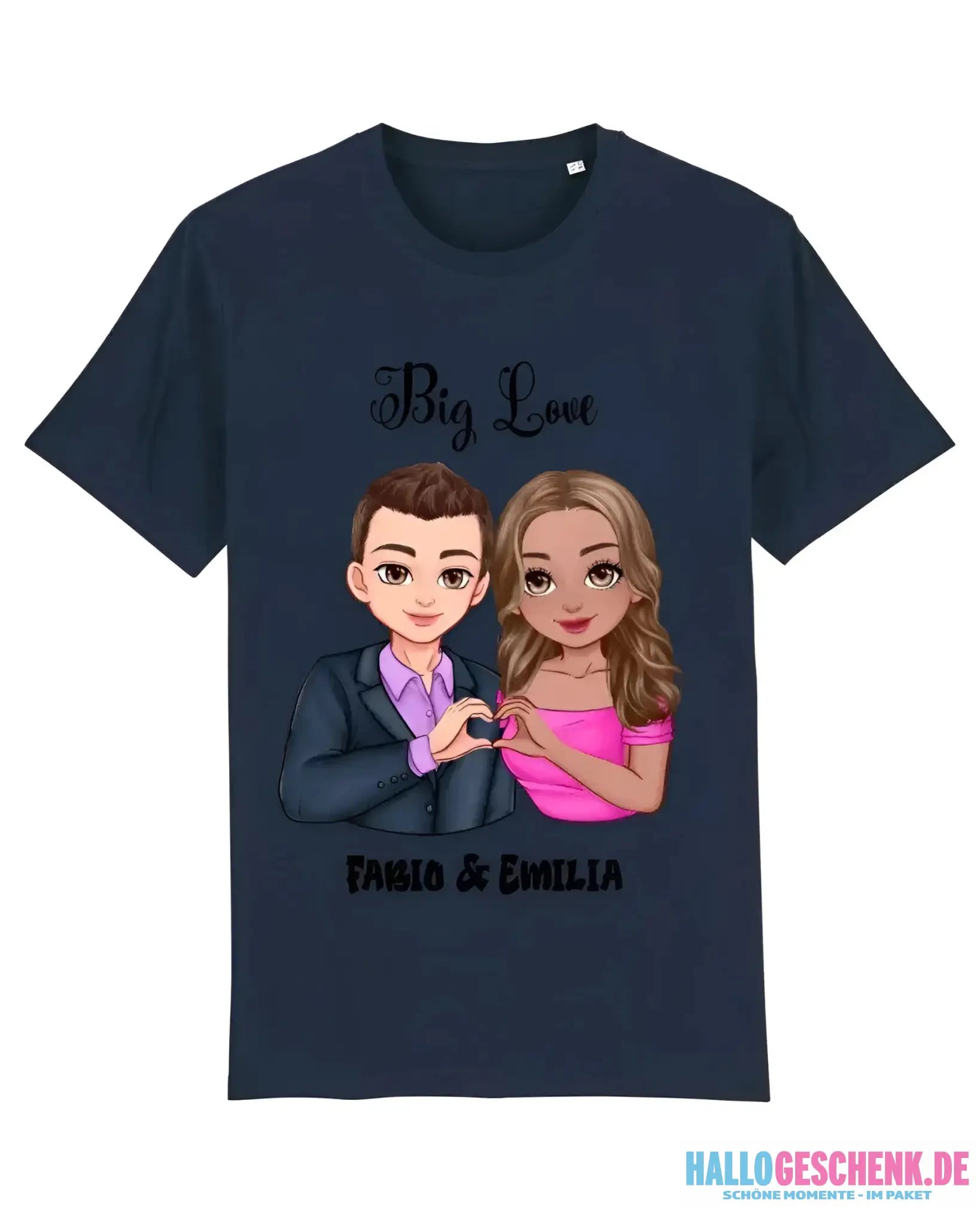 5in1: Sweet Couple personalisierbar - T-Shirt Unisex Bio-Baumwolle