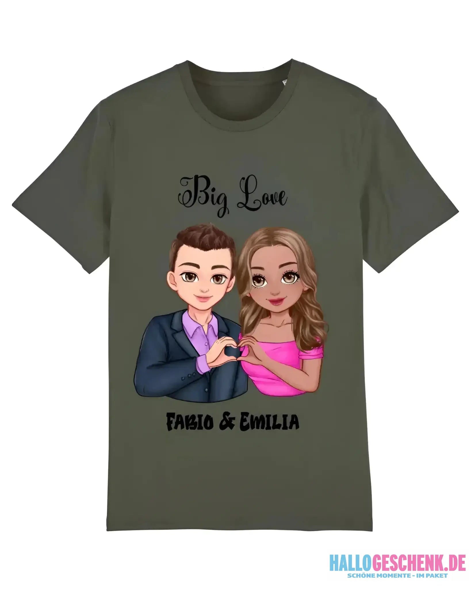 5in1: Sweet Couple personalisierbar - T-Shirt Unisex Bio-Baumwolle