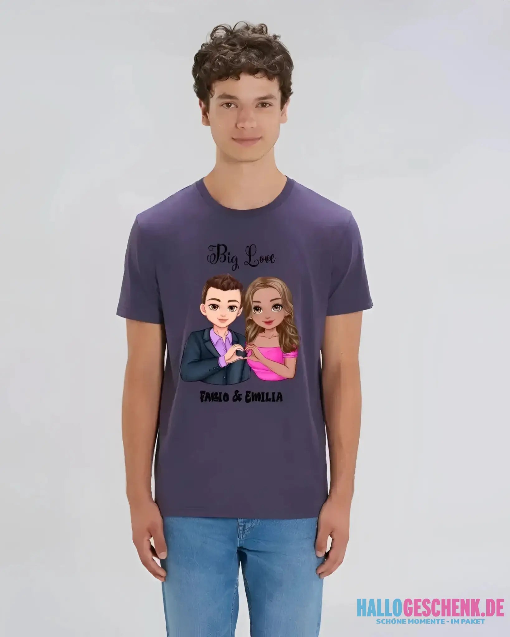 5in1: Sweet Couple personalisierbar - T-Shirt Unisex Bio-Baumwolle