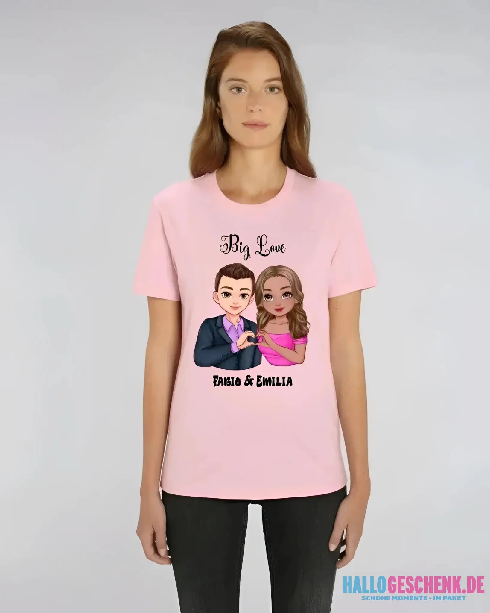 5in1: Sweet Couple personalisierbar - T-Shirt Unisex Bio-Baumwolle