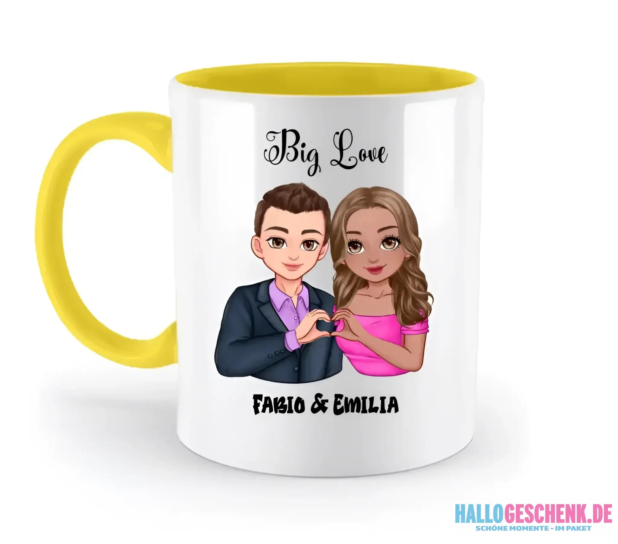 5in1: Sweet Couple personalisierbar - Zweifarbige Tasse