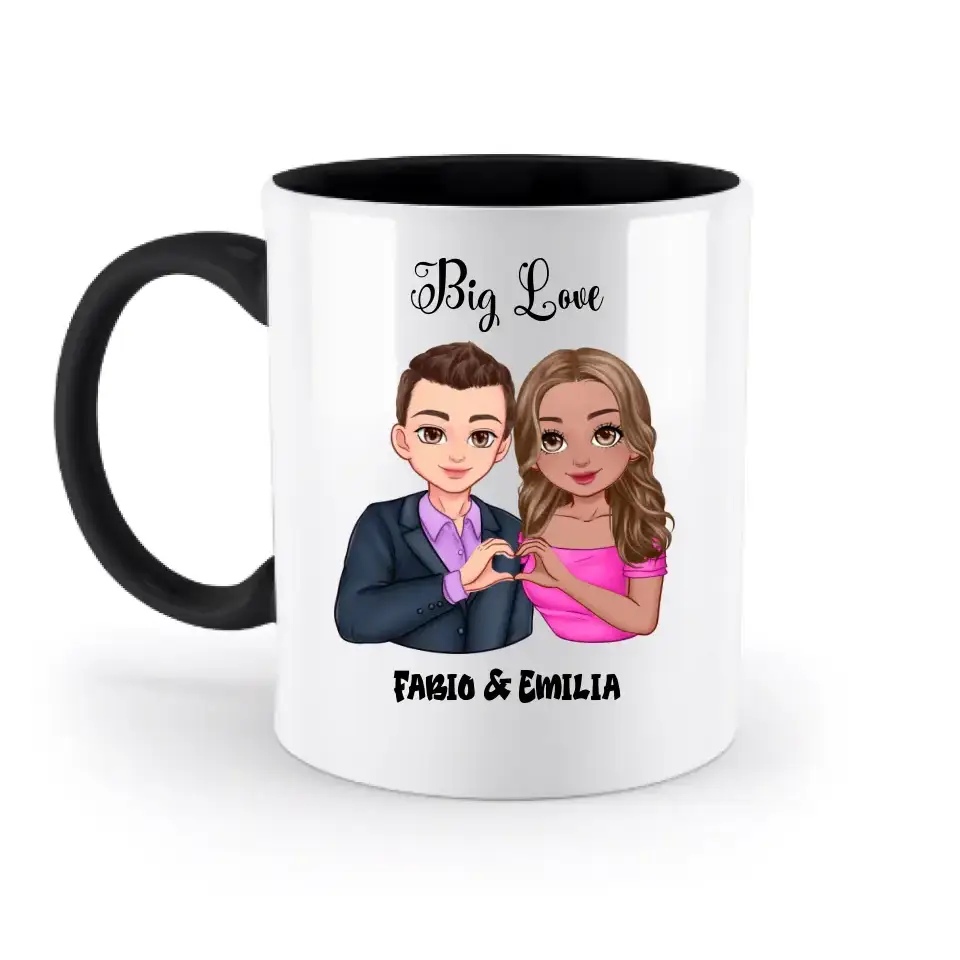5in1: Sweet Couple personalisierbar - Zweifarbige Tasse