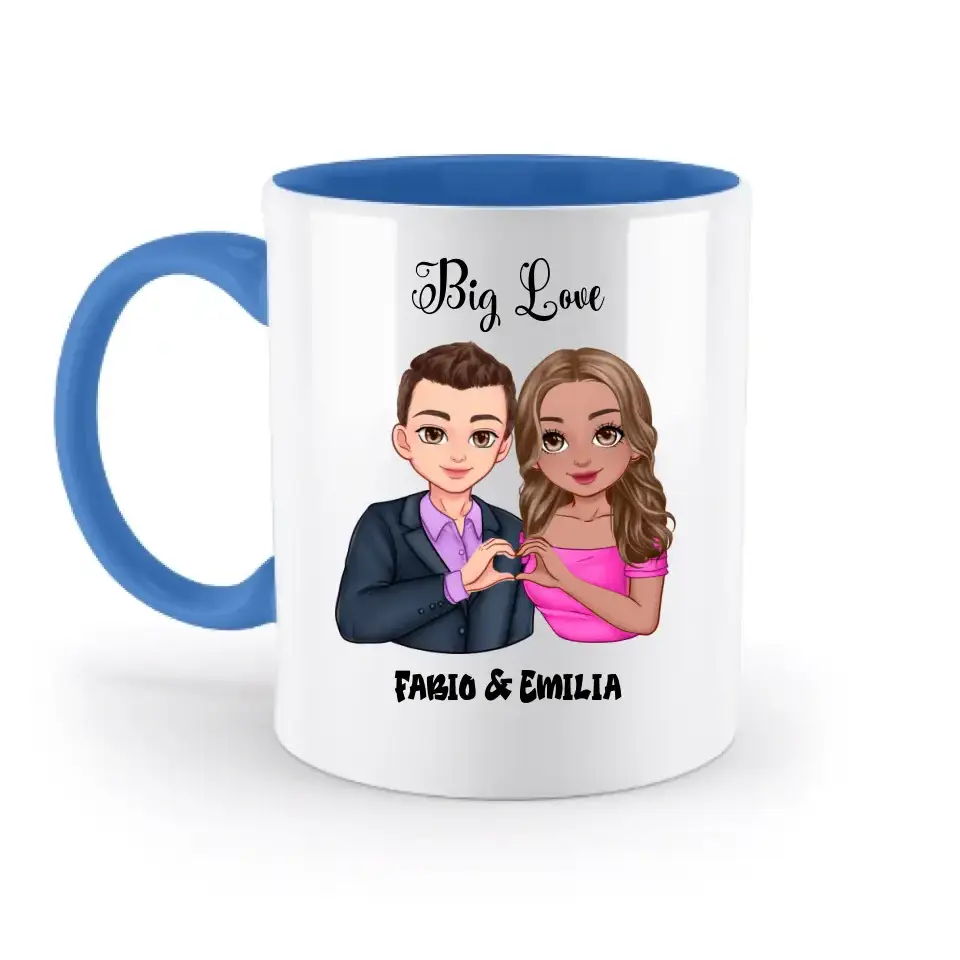 5in1: Sweet Couple personalisierbar - Zweifarbige Tasse