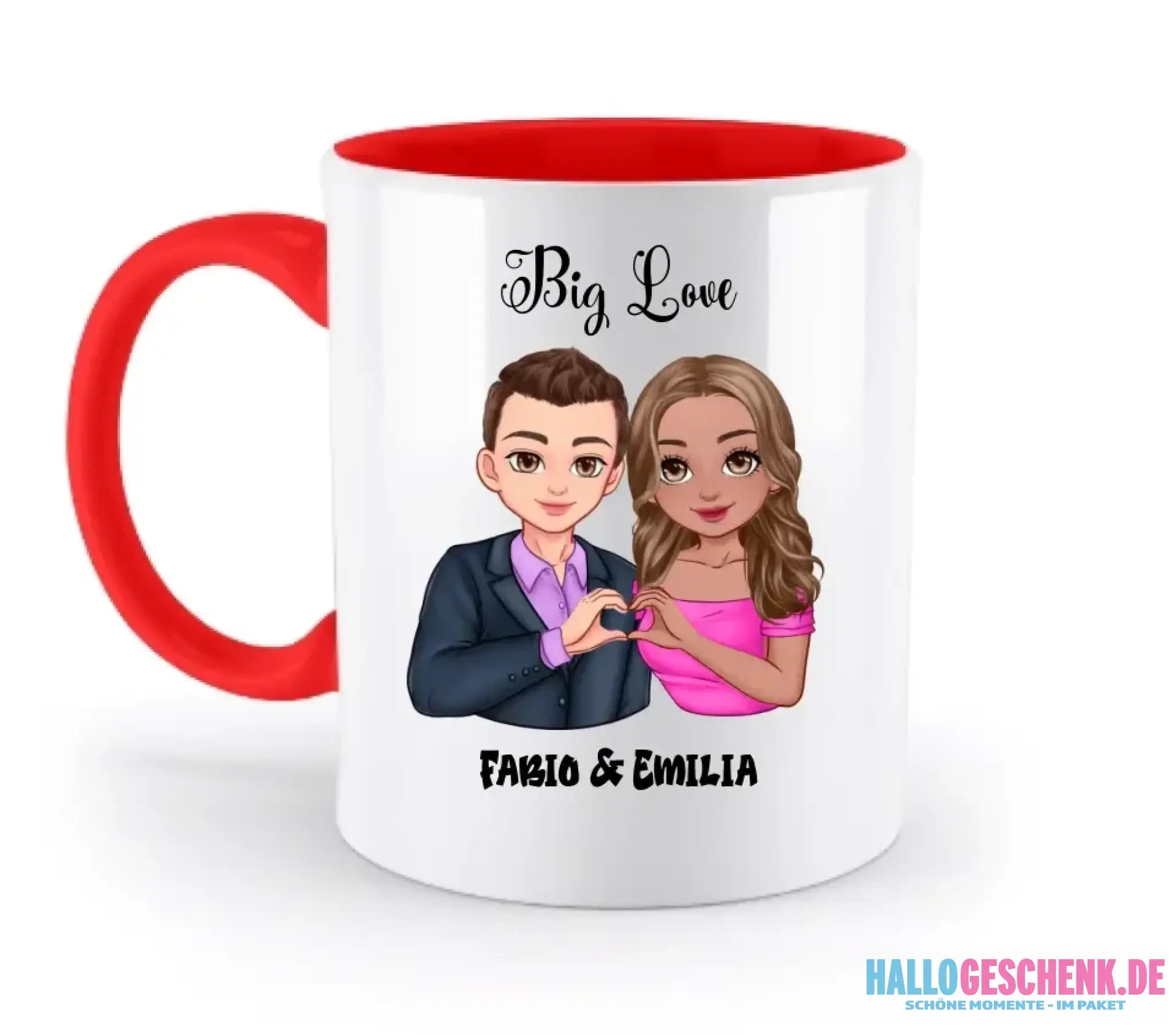 5in1: Sweet Couple personalisierbar - Zweifarbige Tasse