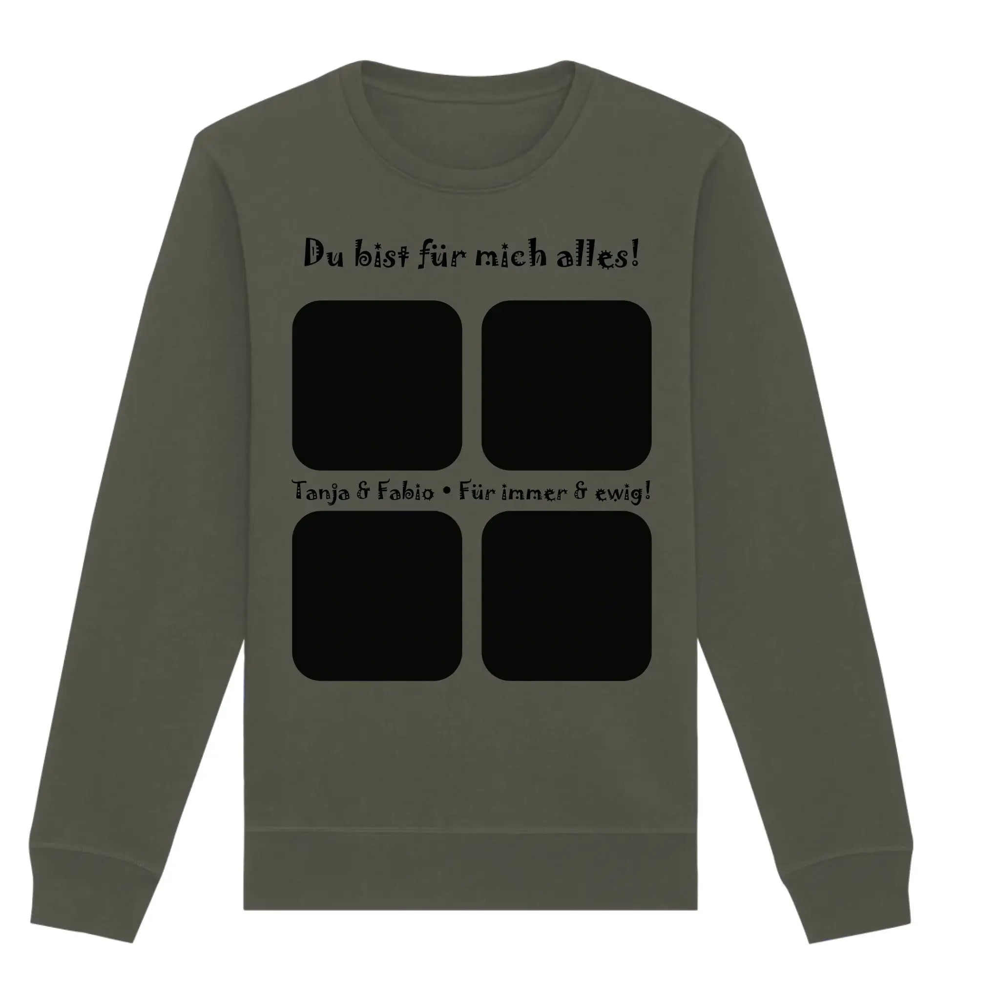 4er-Collage • mehrere Artikel • ’Statement-Collection’ • Wunschtext • Mein Fotomotiv - Unisex Sweatshirt • Bio Premium