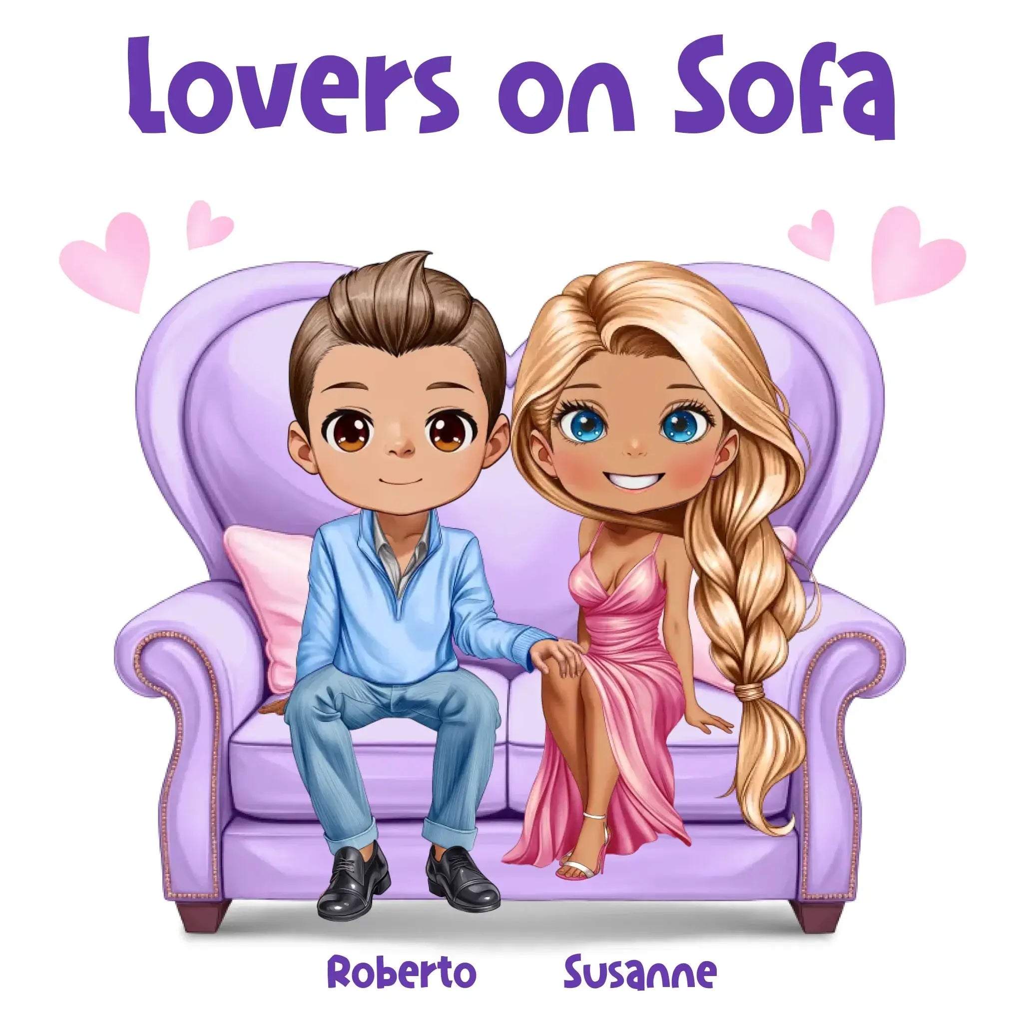 Lovers on Sofa: 2-4 Figuren (mw/mm/ww) • mehrere Artikel • ’Statement-Collection’ • Wunschtext • personalisierte