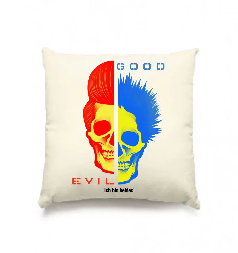 GOOD´N´EVIL - RED-BLUE • Kissen 40x40 cm • Exklusivdesign • personalisiert
