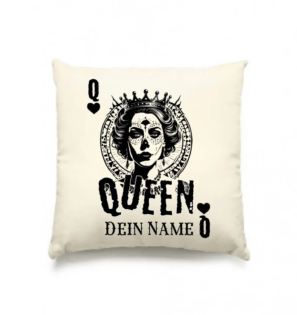 Poker Queen + dein Name • Kissen 40x40 cm • personalisiert