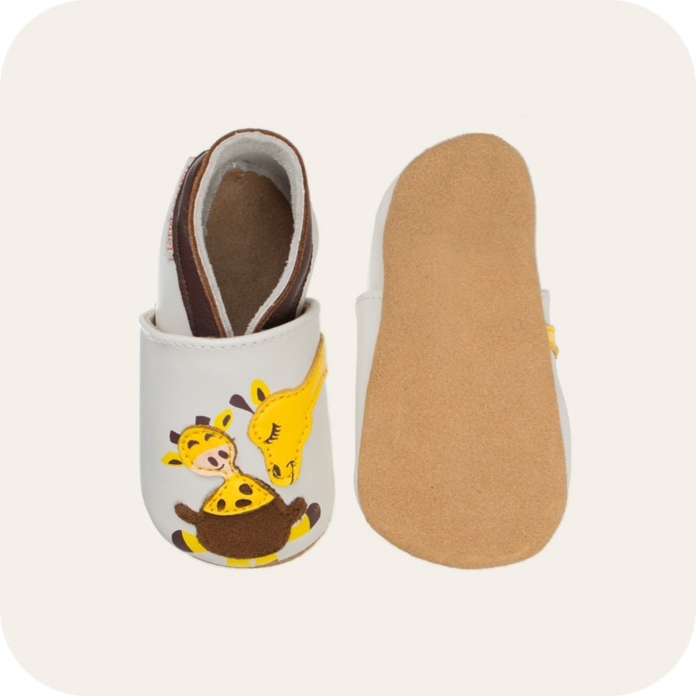 Babyschuhe aus weichem Leder Giraffe Hug