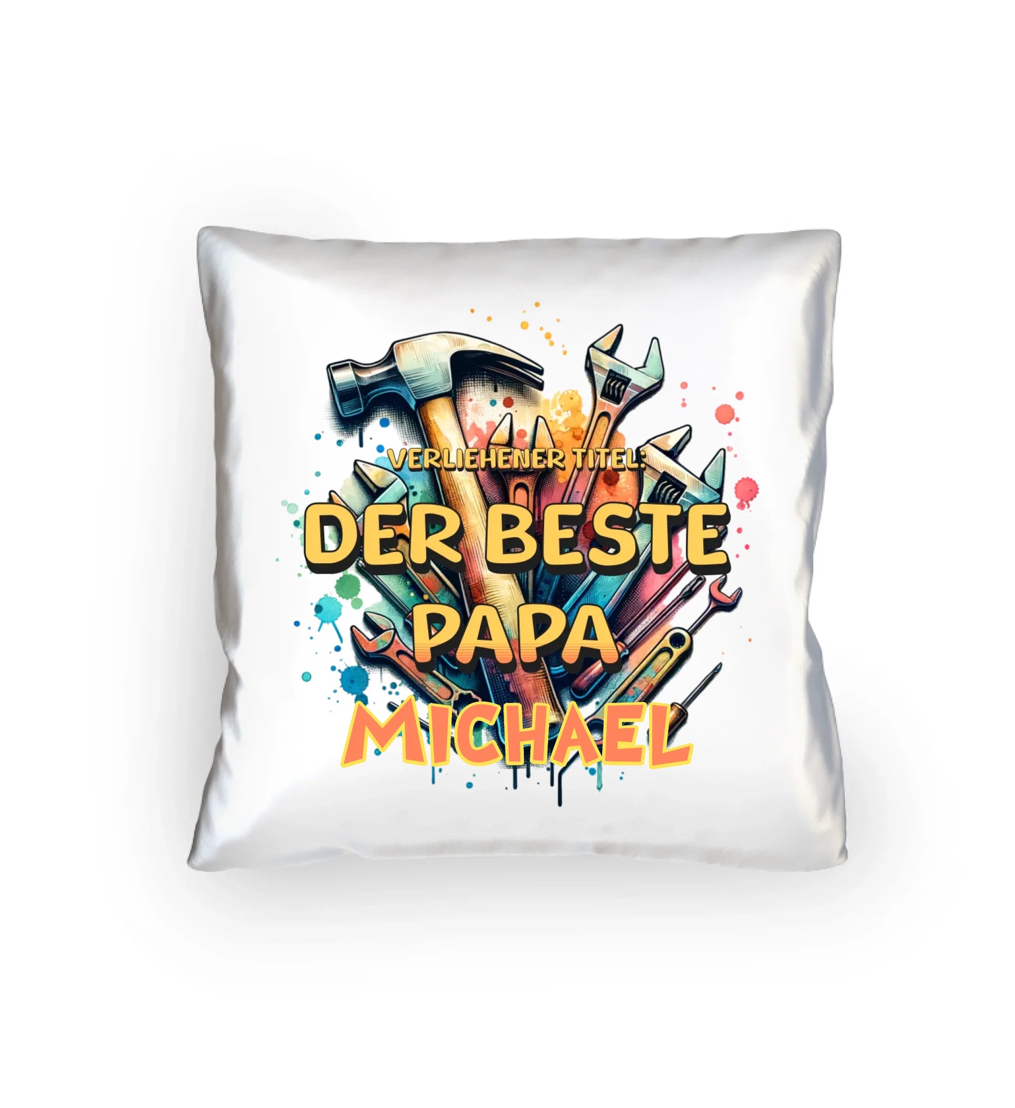 Verliehener Titel: Bester Papa + Wunschtext • Kissen 40x40 cm • personalisiert