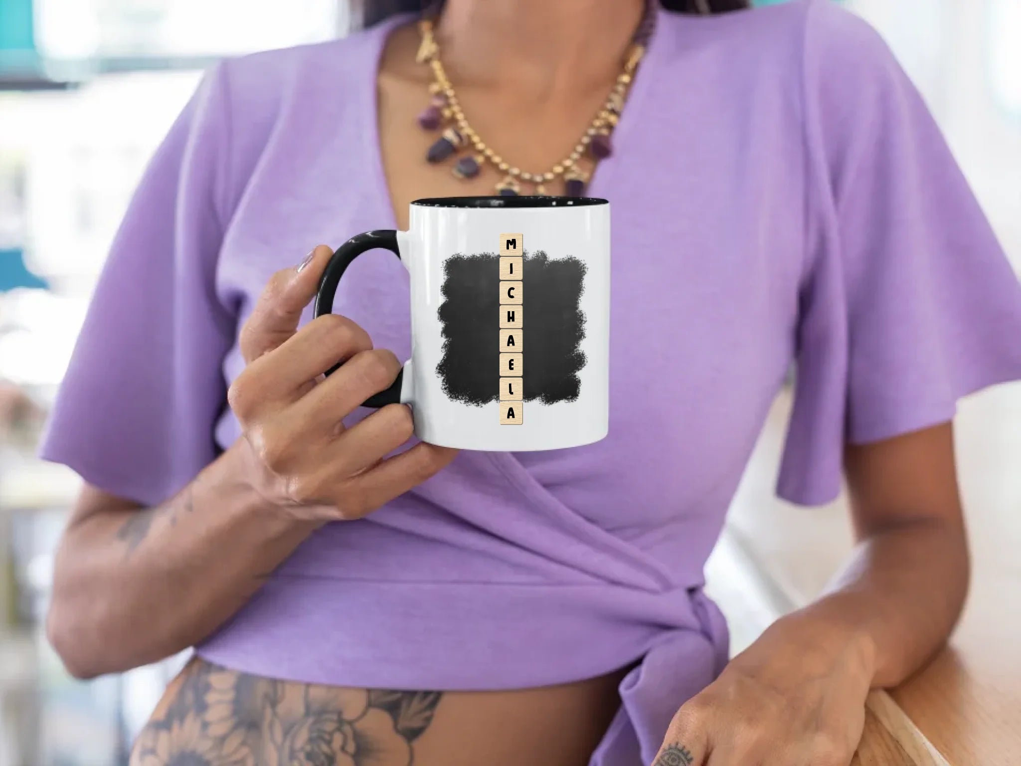 8in1-Kollektion: Scrabble vertikal 1 Zeile • personalisiert • diverse Artikel
