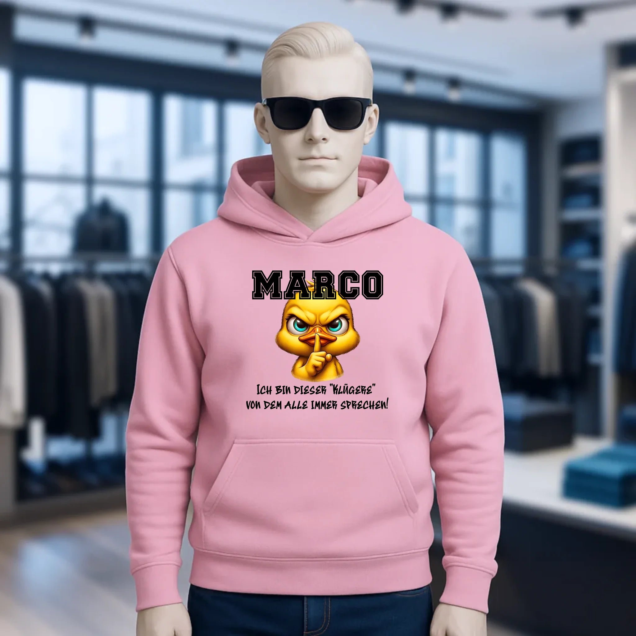Smart Duck + WUNSCHNAME • Unisex Premium Hoodie XS-5XL aus Bio-Baumwolle für Damen & Herren • Exklusivdesign • personalisiert