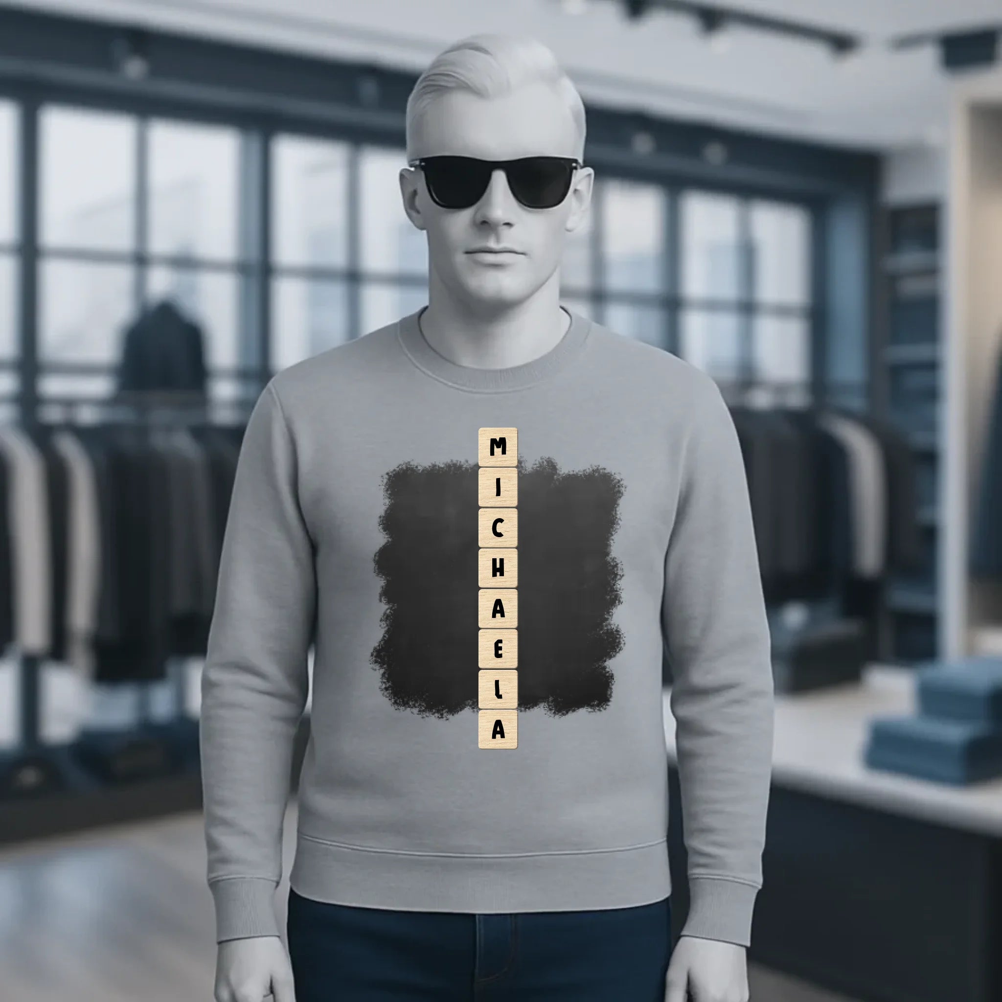 8in1-Kollektion: Scrabble vertikal 1 Zeile • personalisiert • diverse Artikel