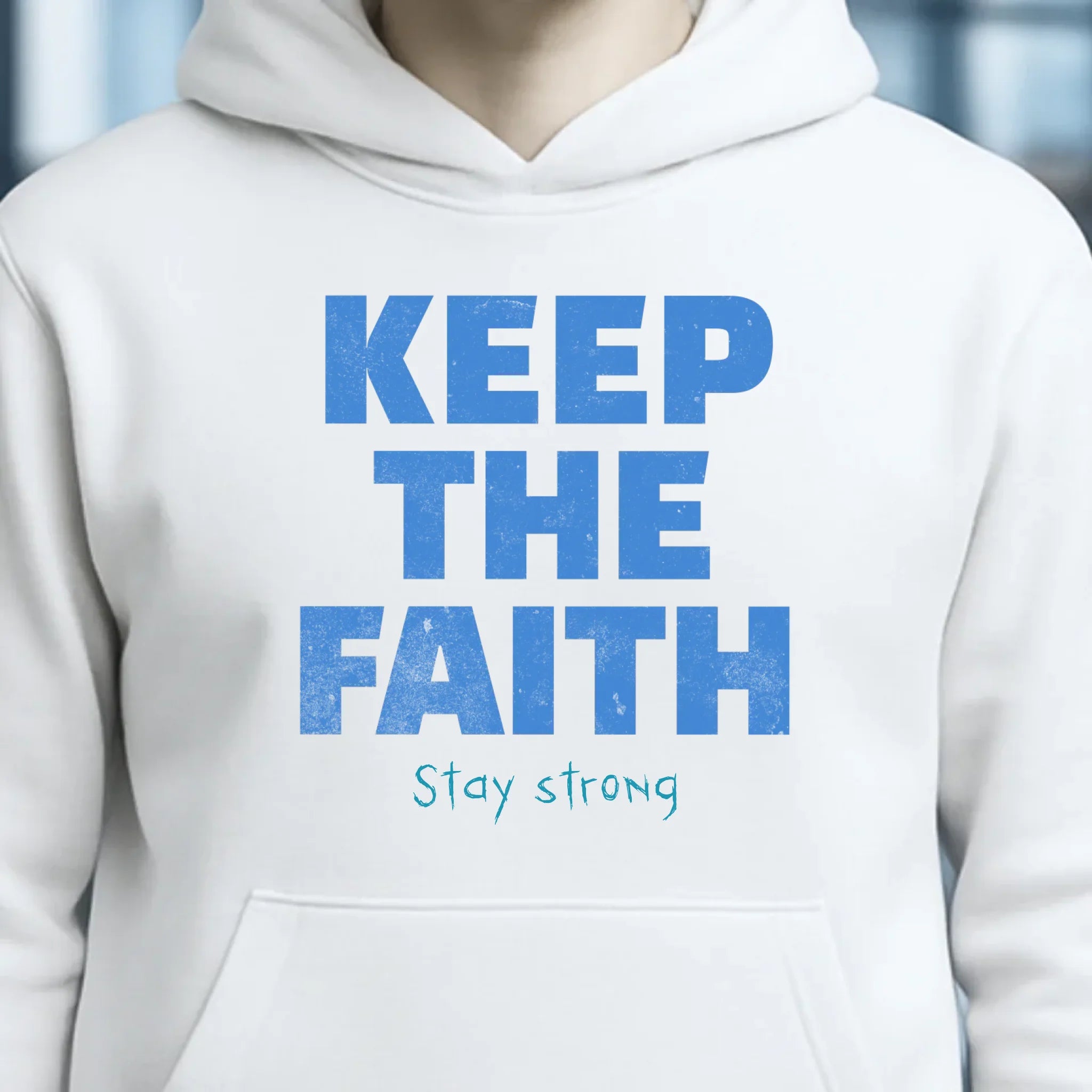 Keep the Faith • Farbwahl + Wunschtext • Unisex Premium Hoodie XS-5XL aus Bio-Baumwolle für Damen & Herren • Exklusivdesign • personalisiert