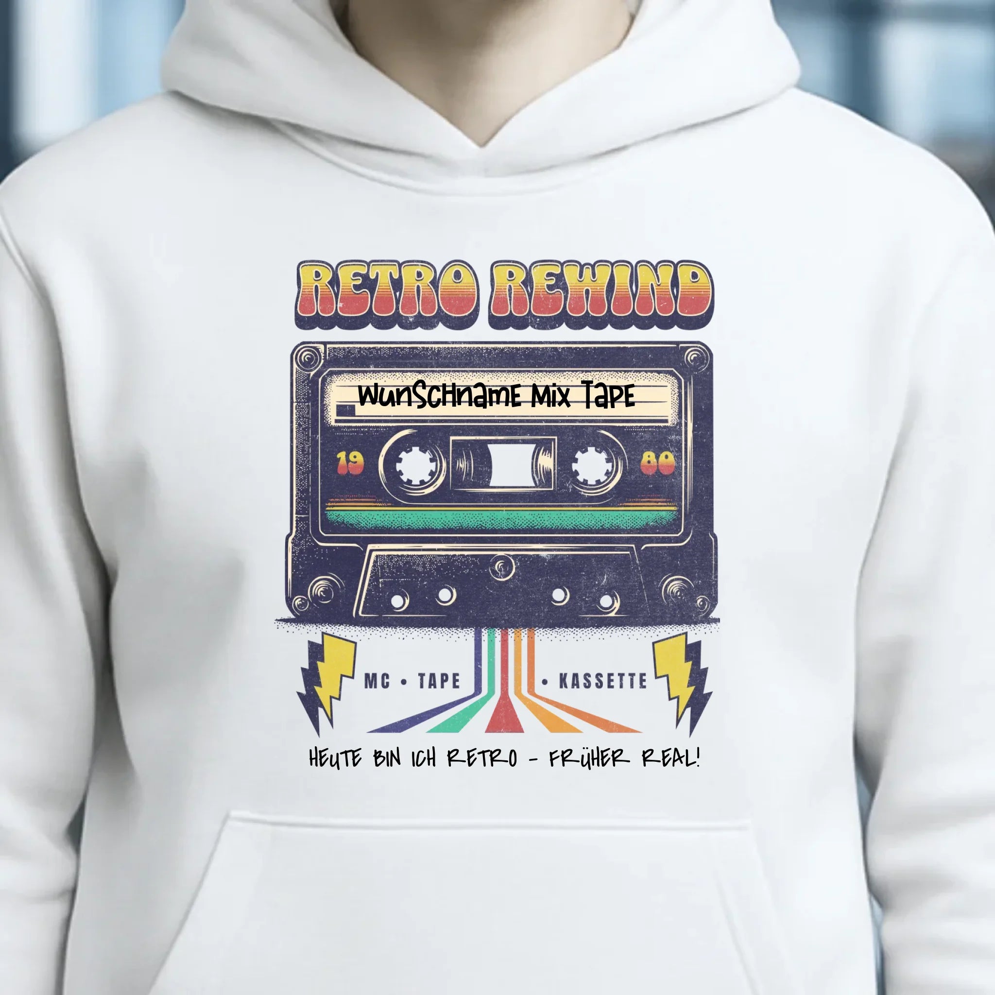 Retro MC 1950 bis 2010 + Wunschtext • Unisex Premium Hoodie XS-5XL aus Bio-Baumwolle für Damen & Herren