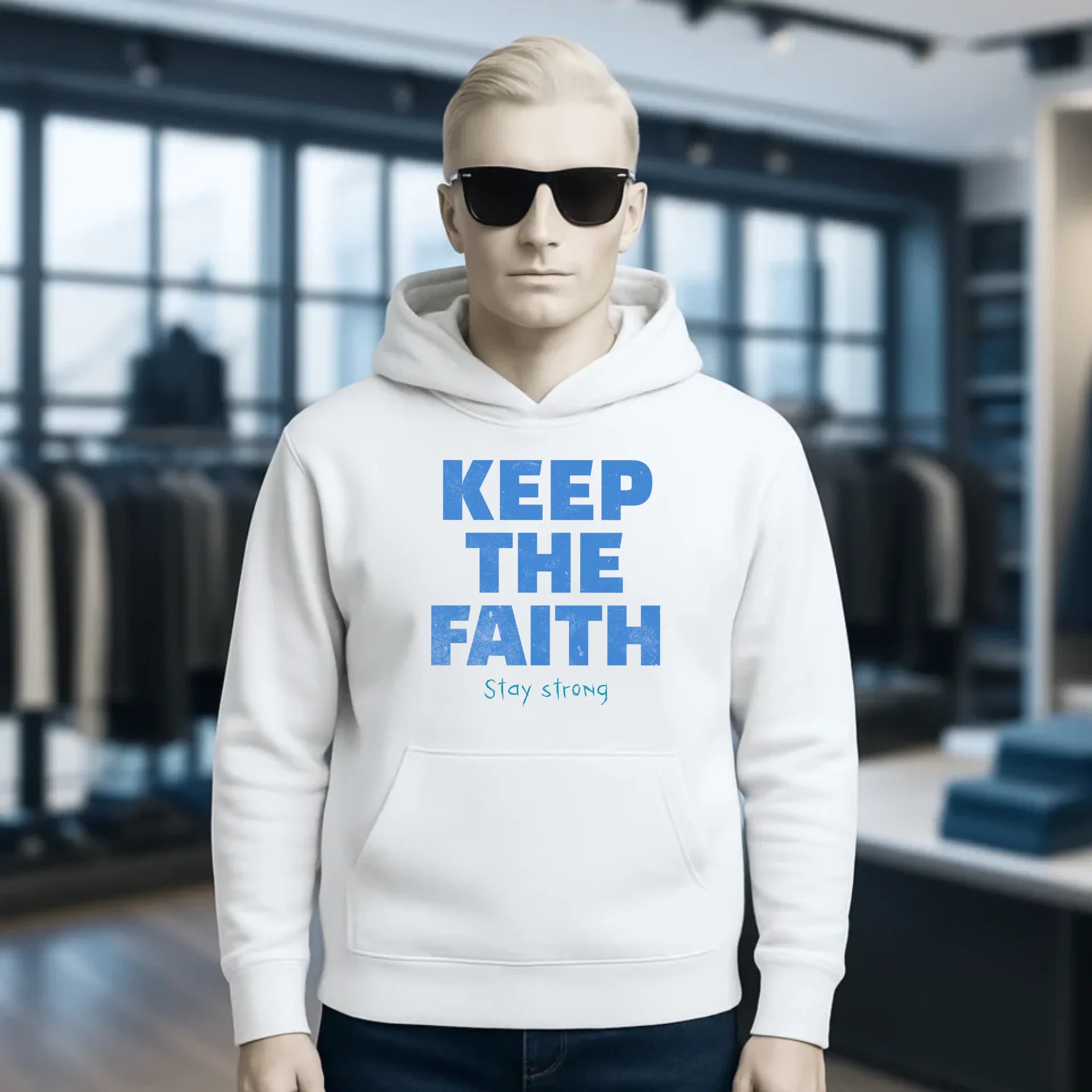 Keep the Faith • Farbwahl + Wunschtext • Unisex Premium Hoodie XS-5XL aus Bio-Baumwolle für Damen & Herren • Exklusivdesign • personalisiert