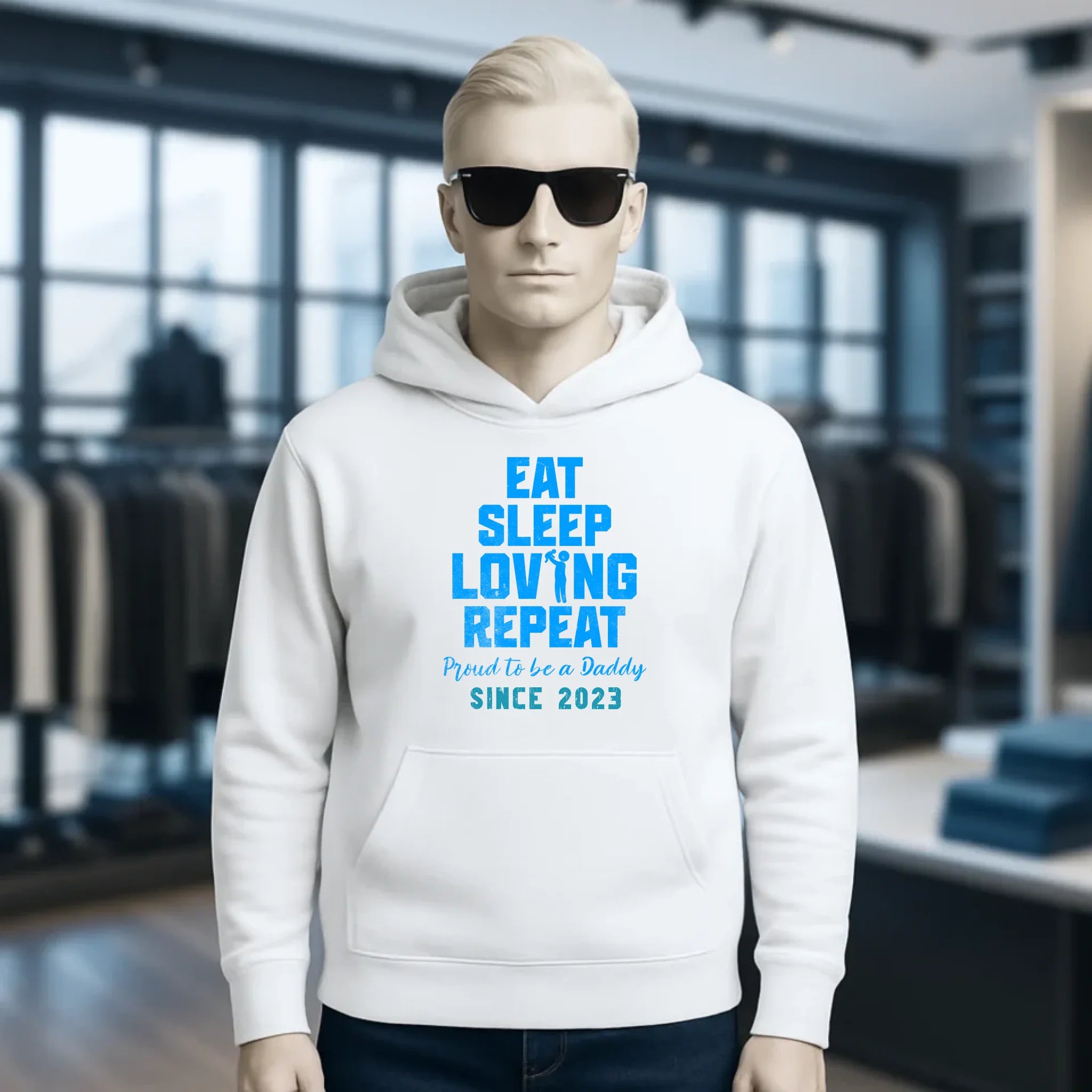 Loving Dad • Farbwahl + Wunschtext • Unisex Premium Hoodie XS-5XL aus Bio-Baumwolle für Damen & Herren • Exklusivdesign • personalisiert