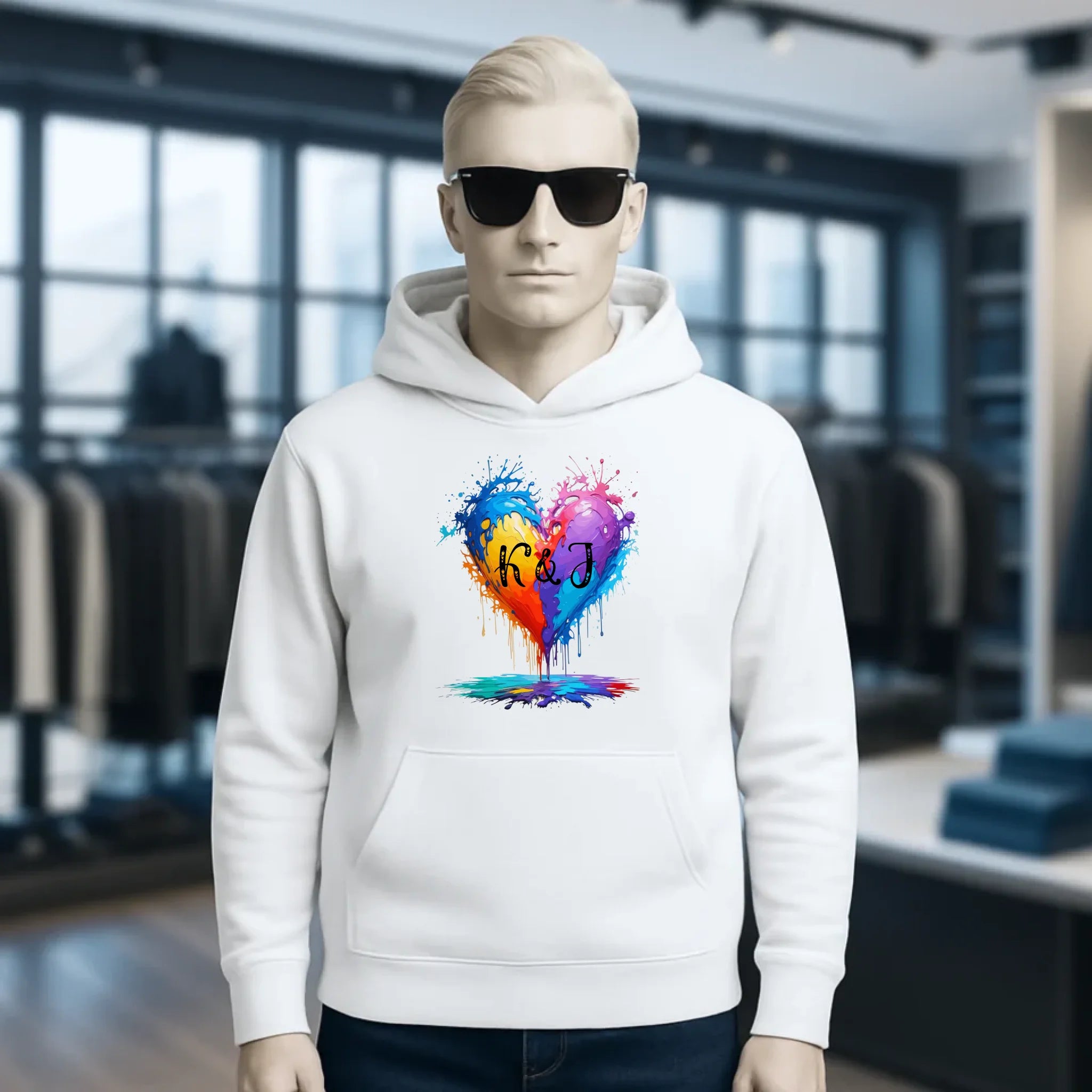 Buntes Herz Splash • Unisex Premium Hoodie XS-5XL aus Bio-Baumwolle für Damen & Herren • Exklusivdesign • personalisiert