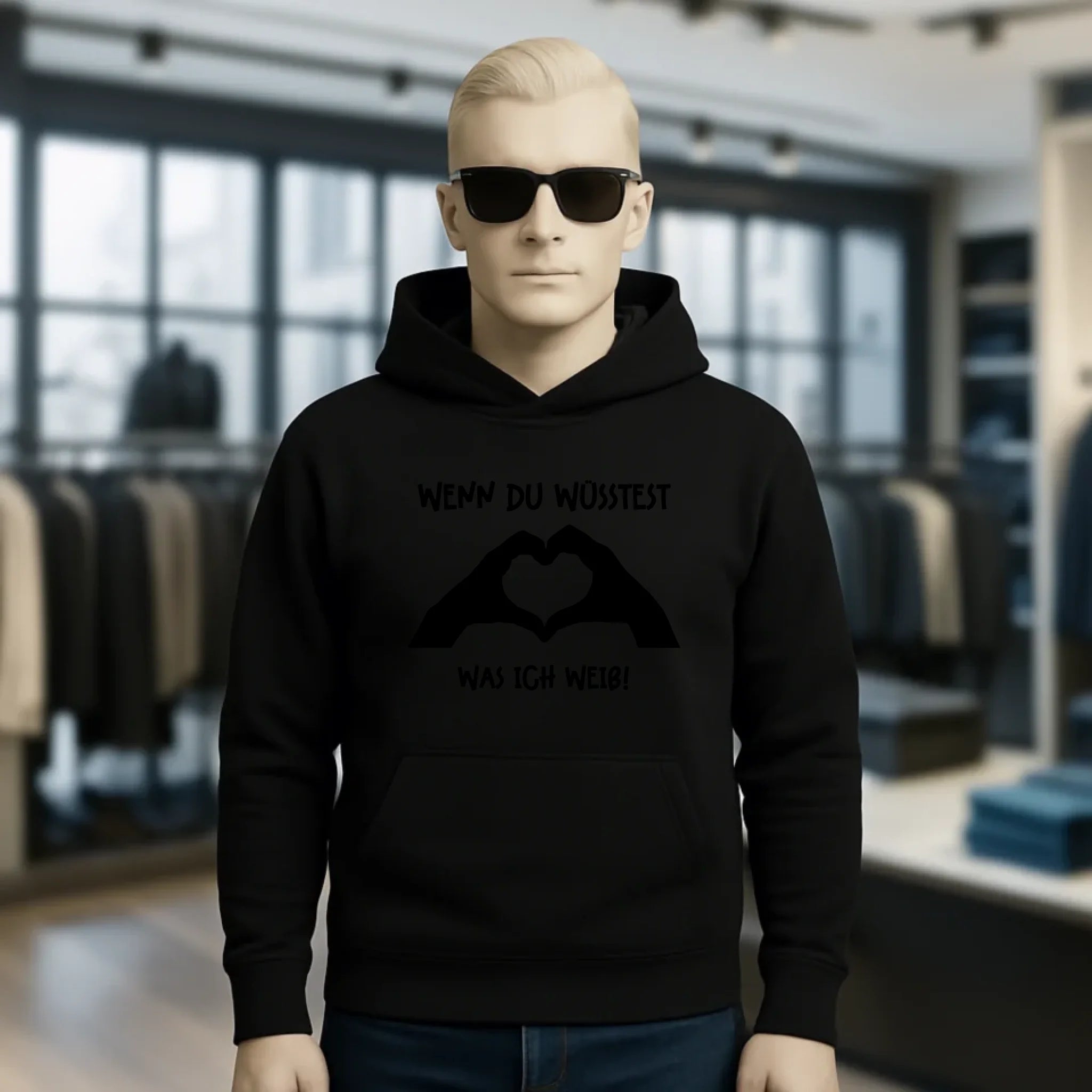 Keine Frage, ich liebe Dich auch! • Hände • personalisierter Text • Unisex Premium Hoodie XS-5XL aus Bio-Baumwolle für Damen & Herren • Exklusivdesign • personalisiert