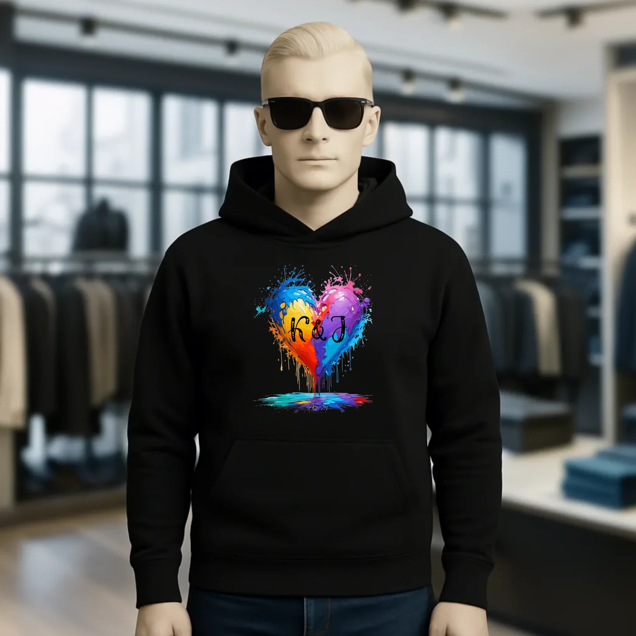 Buntes Herz Splash • Unisex Premium Hoodie XS-5XL aus Bio-Baumwolle für Damen & Herren • Exklusivdesign • personalisiert