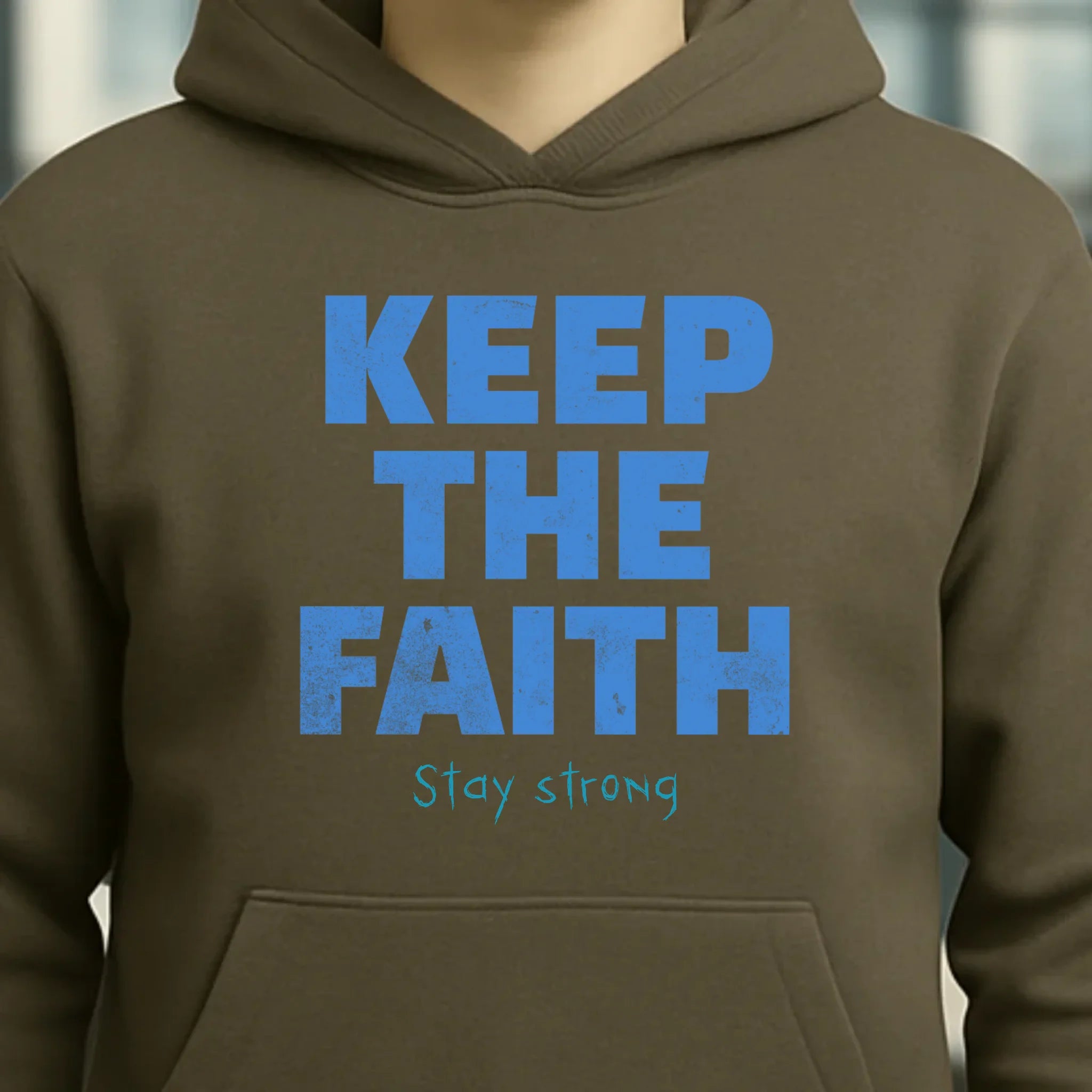 Keep the Faith • Farbwahl + Wunschtext • Unisex Premium Hoodie XS-5XL aus Bio-Baumwolle für Damen & Herren • Exklusivdesign • personalisiert