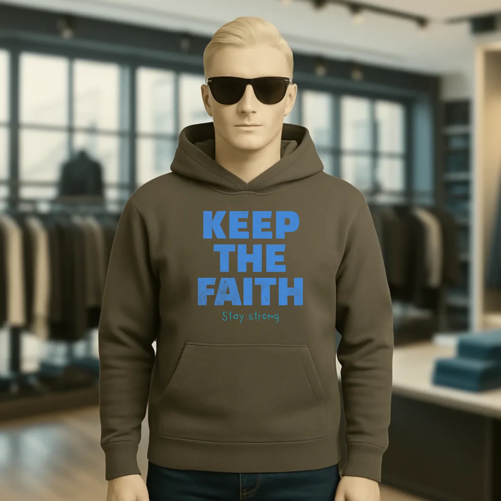 Keep the Faith • Farbwahl + Wunschtext • Unisex Premium Hoodie XS-5XL aus Bio-Baumwolle für Damen & Herren • Exklusivdesign • personalisiert