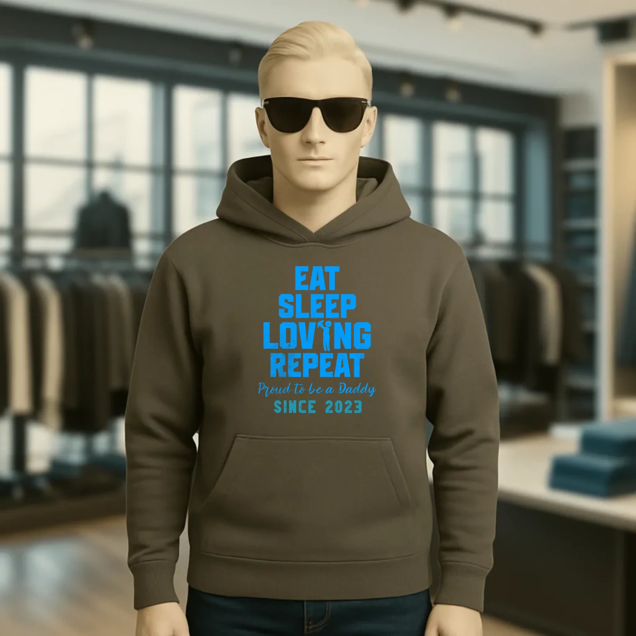 Loving Dad • Farbwahl + Wunschtext • Unisex Premium Hoodie XS-5XL aus Bio-Baumwolle für Damen & Herren • Exklusivdesign • personalisiert