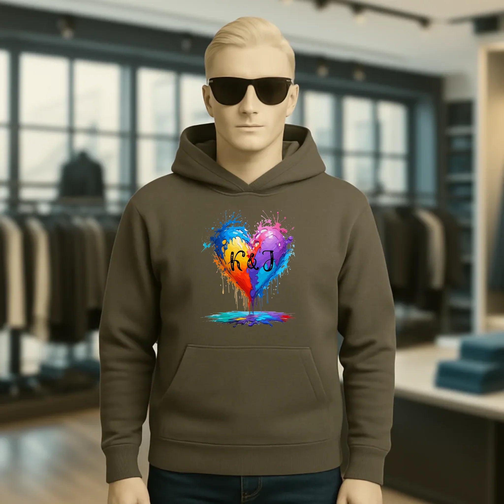 Buntes Herz Splash • Unisex Premium Hoodie XS-5XL aus Bio-Baumwolle für Damen & Herren • Exklusivdesign • personalisiert