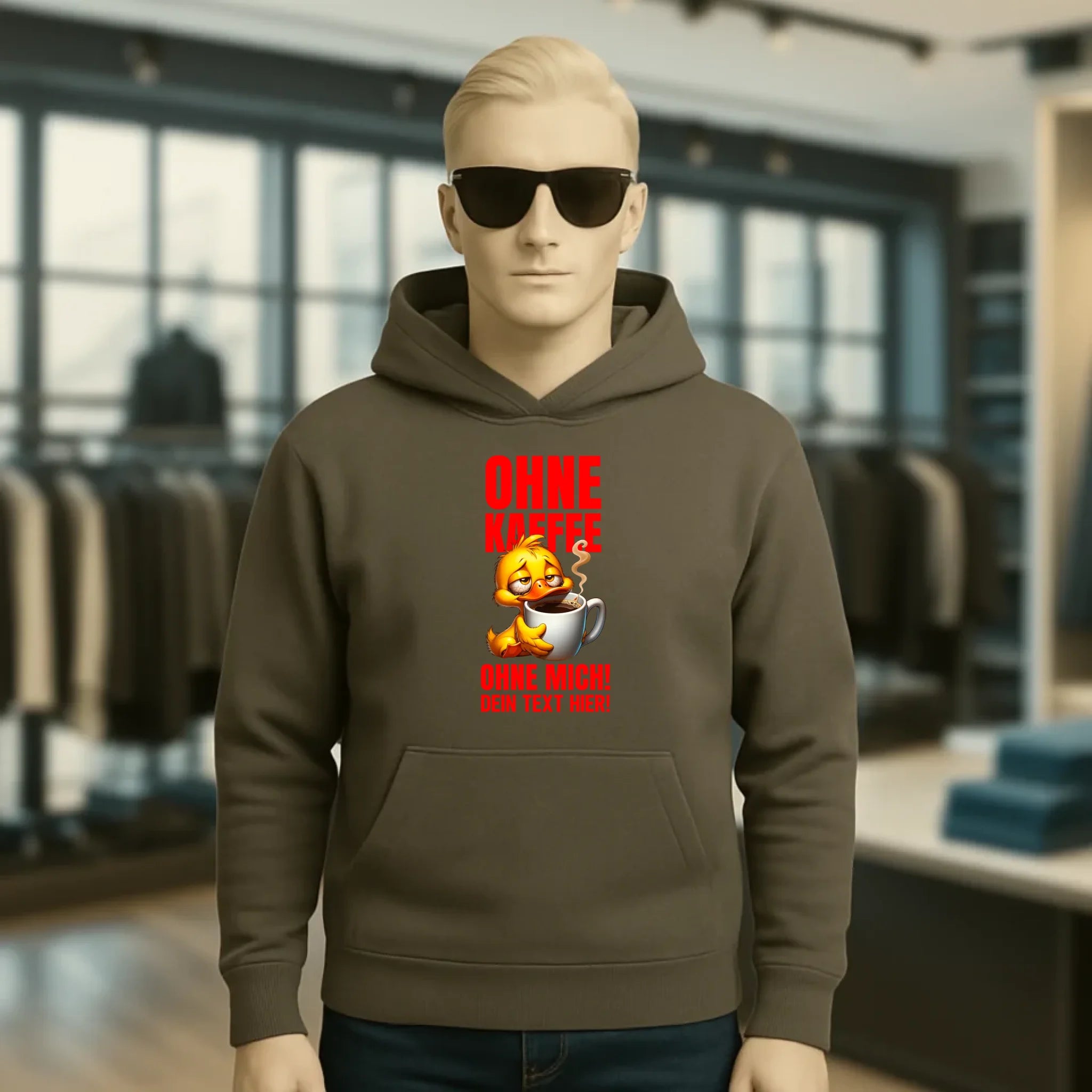 Ohne Kaffee - ohne mich! Ente • Unisex Premium Hoodie XS-5XL aus Bio-Baumwolle für Damen & Herren • Exklusivdesign • personalisiert