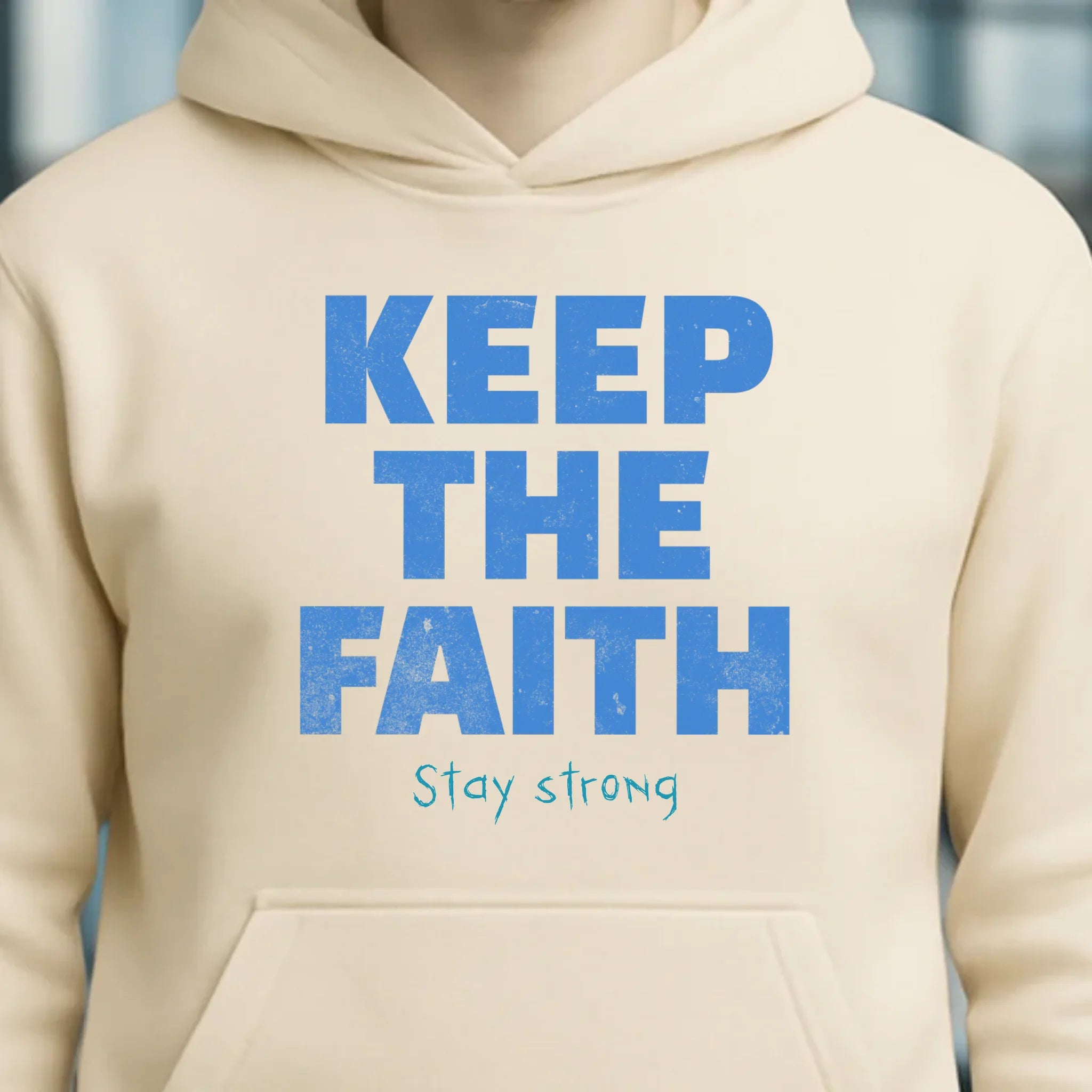 Keep the Faith • Farbwahl + Wunschtext • Unisex Premium Hoodie XS-5XL aus Bio-Baumwolle für Damen & Herren • Exklusivdesign • personalisiert
