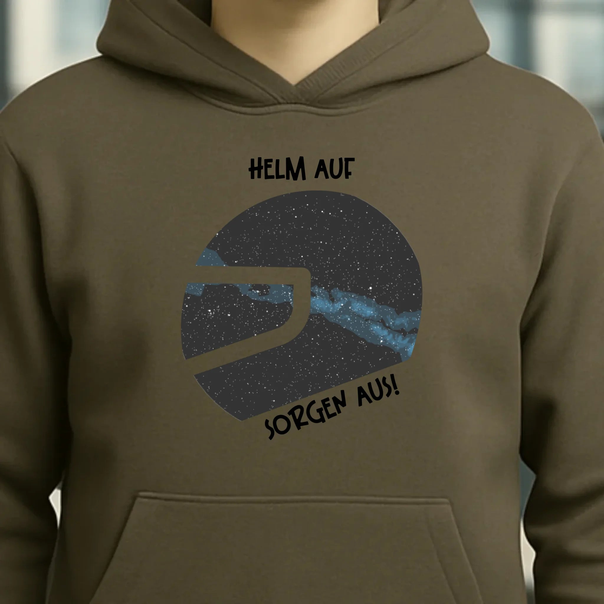 Echte Sternkarte als Helm + Text • Unisex Premium Hoodie XS-5XL aus Bio-Baumwolle für Damen & Herren • Exklusivdesign • personalisiert