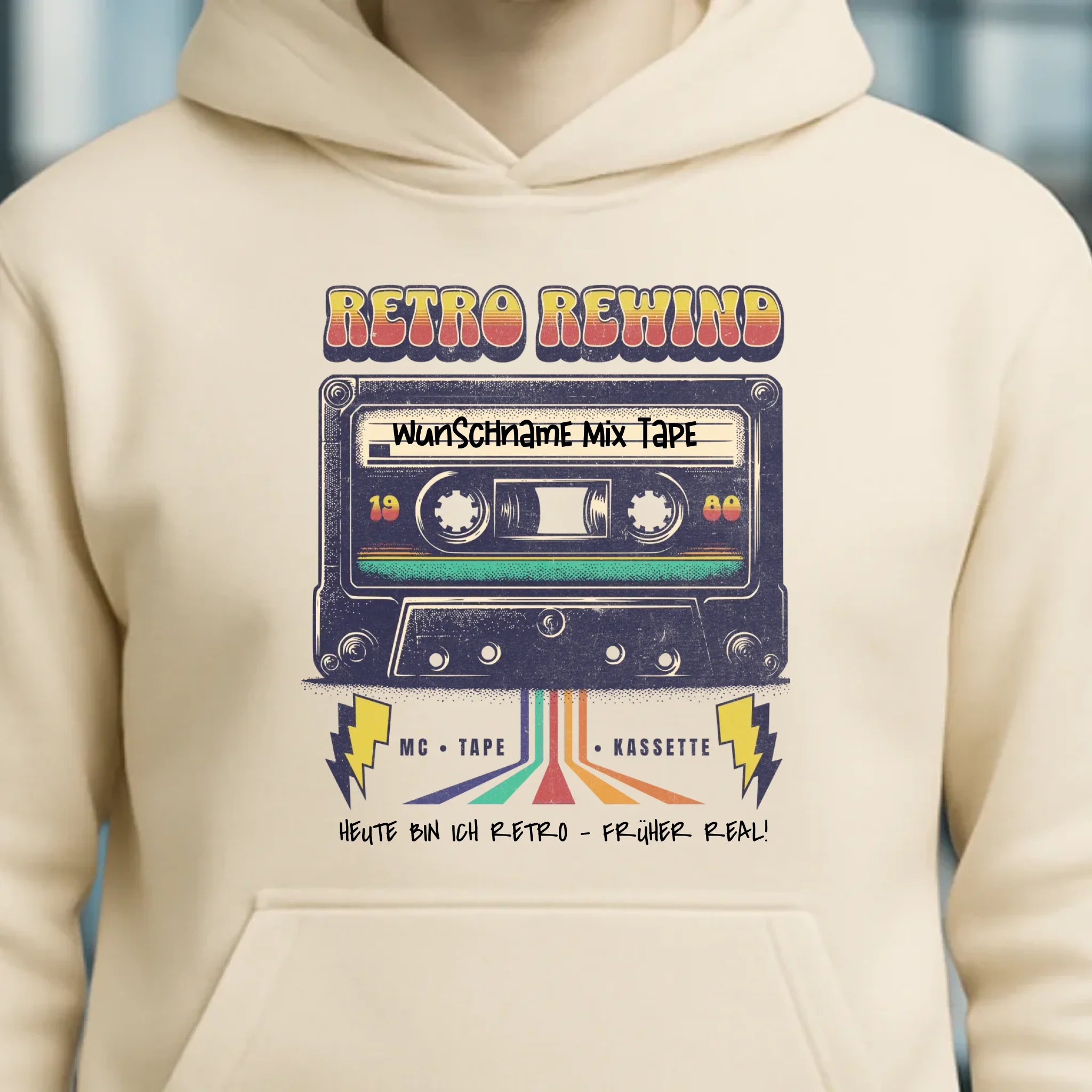 Retro MC 1950 bis 2010 + Wunschtext • Unisex Premium Hoodie XS-5XL aus Bio-Baumwolle für Damen & Herren