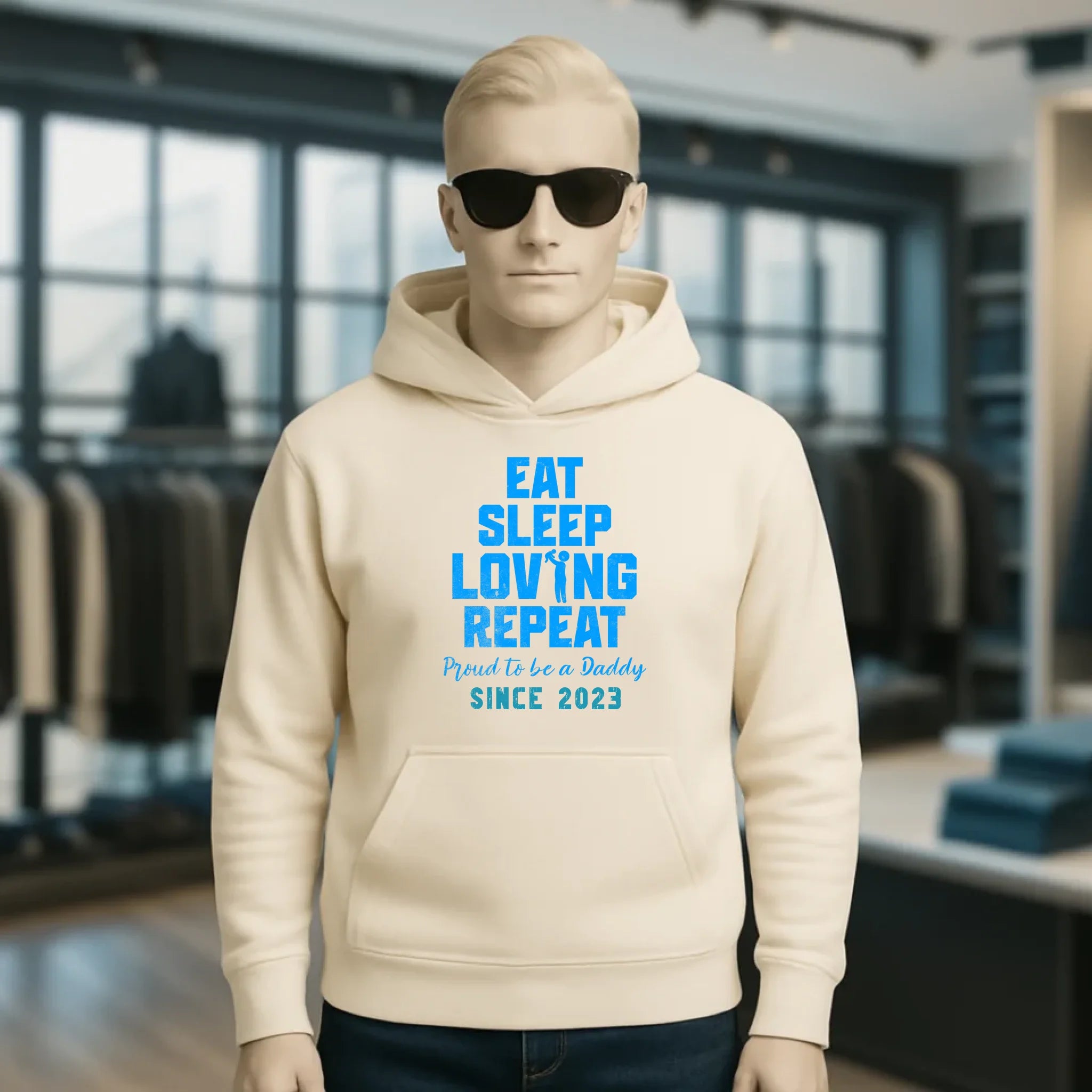 Loving Dad • Farbwahl + Wunschtext • Unisex Premium Hoodie XS-5XL aus Bio-Baumwolle für Damen & Herren • Exklusivdesign • personalisiert