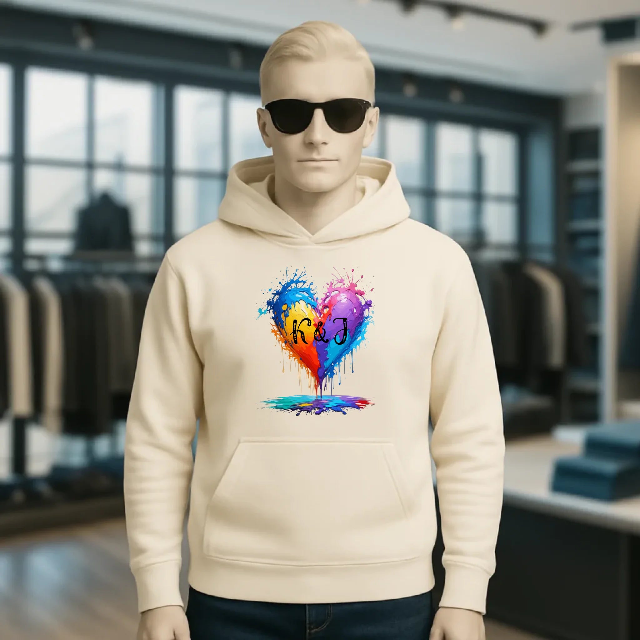 Buntes Herz Splash • Unisex Premium Hoodie XS-5XL aus Bio-Baumwolle für Damen & Herren • Exklusivdesign • personalisiert