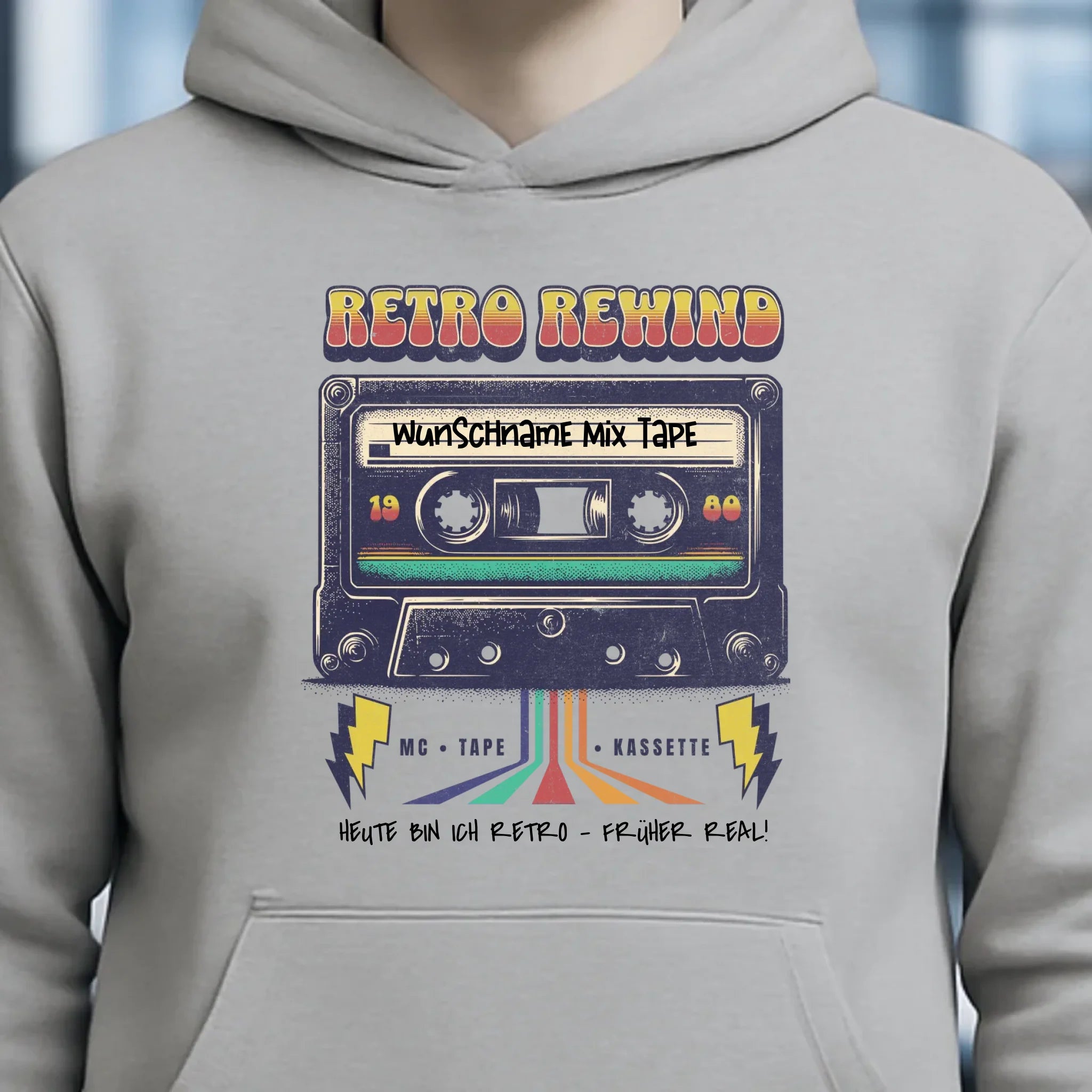 Retro MC 1950 bis 2010 + Wunschtext • Unisex Premium Hoodie XS-5XL aus Bio-Baumwolle für Damen & Herren