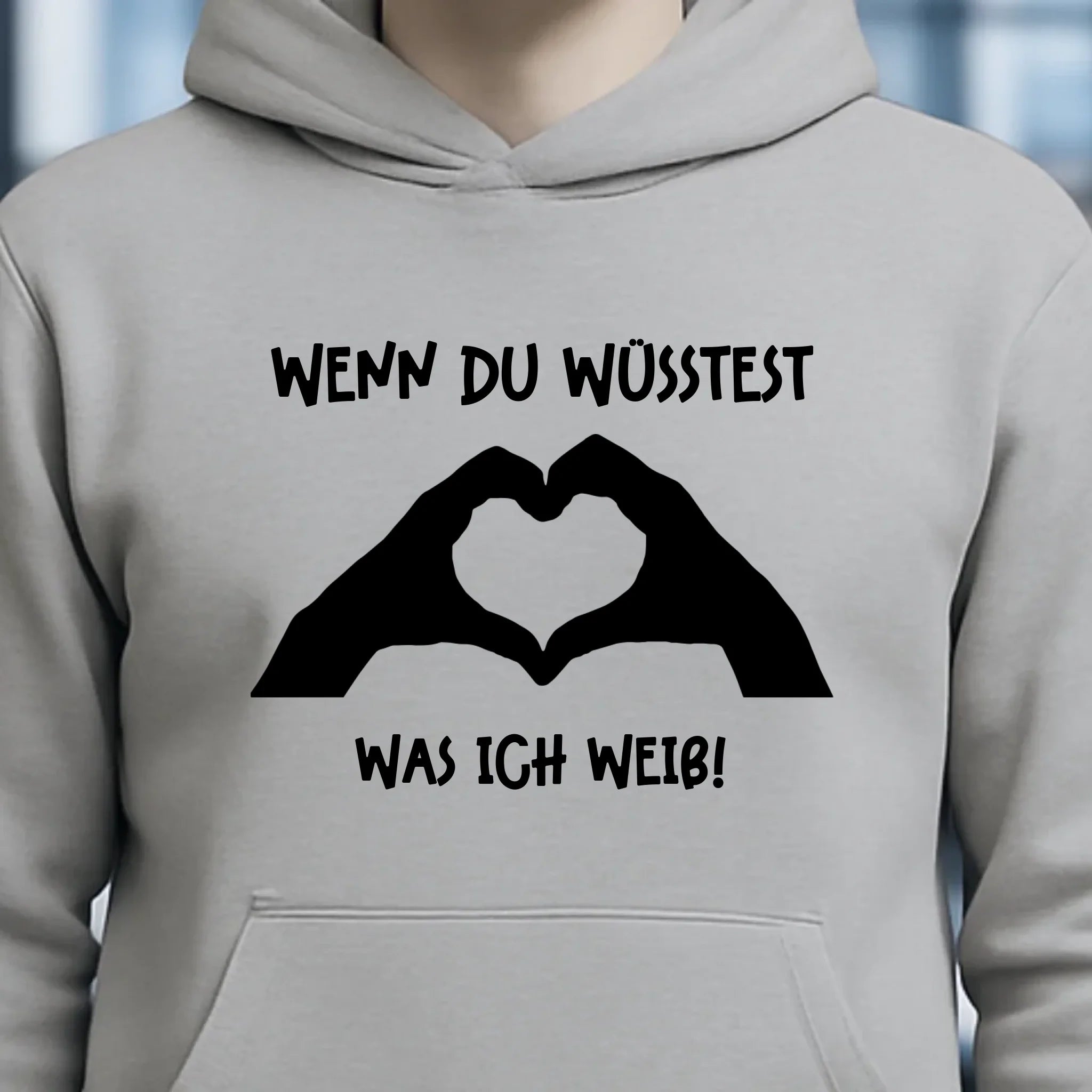 Keine Frage, ich liebe Dich auch! • Hände • personalisierter Text • Unisex Premium Hoodie XS-5XL aus Bio-Baumwolle für Damen & Herren • Exklusivdesign • personalisiert