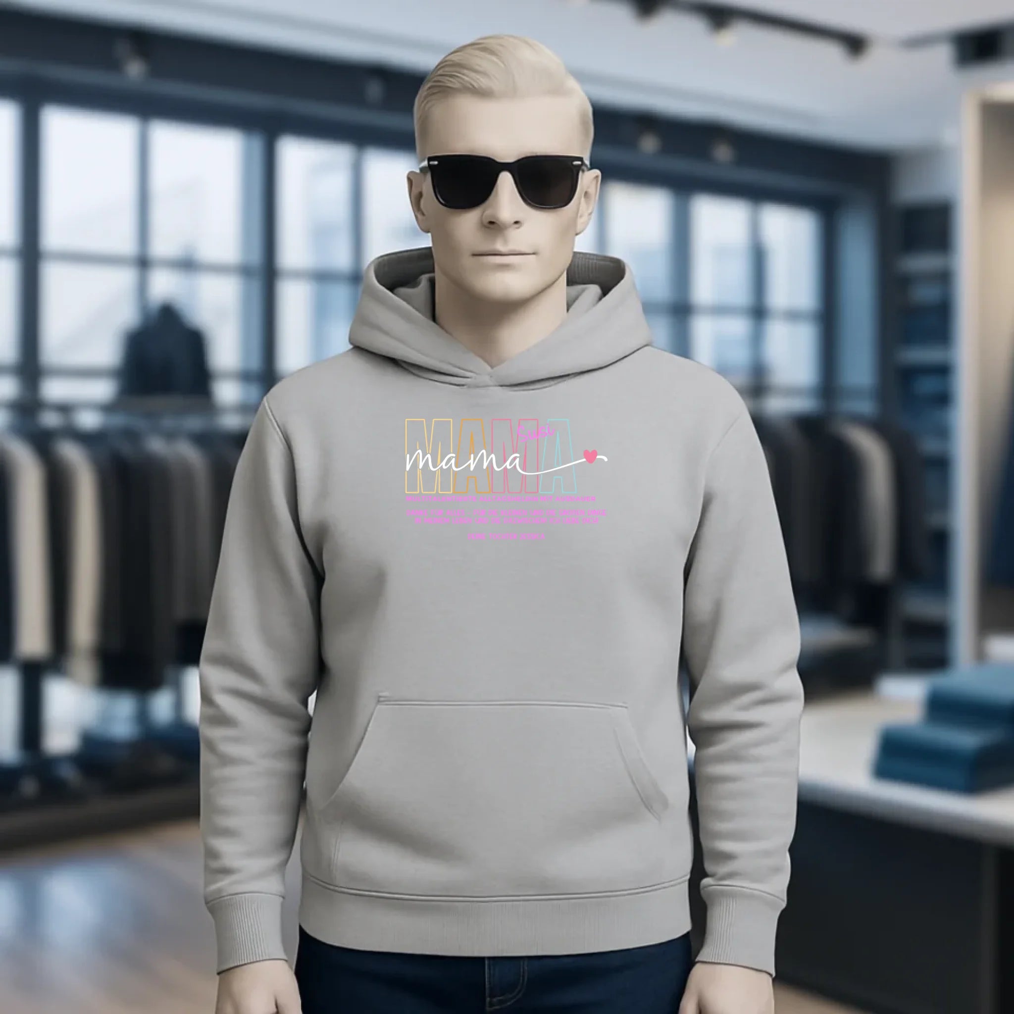 MAMA: Multitalentierte Alltagsheldin mit Ausdauer + Wunschname + Botschaft • Unisex Premium Hoodie XS-5XL aus Bio-Baumwolle für Damen & Herren • Exklusivdesign • personalisiert