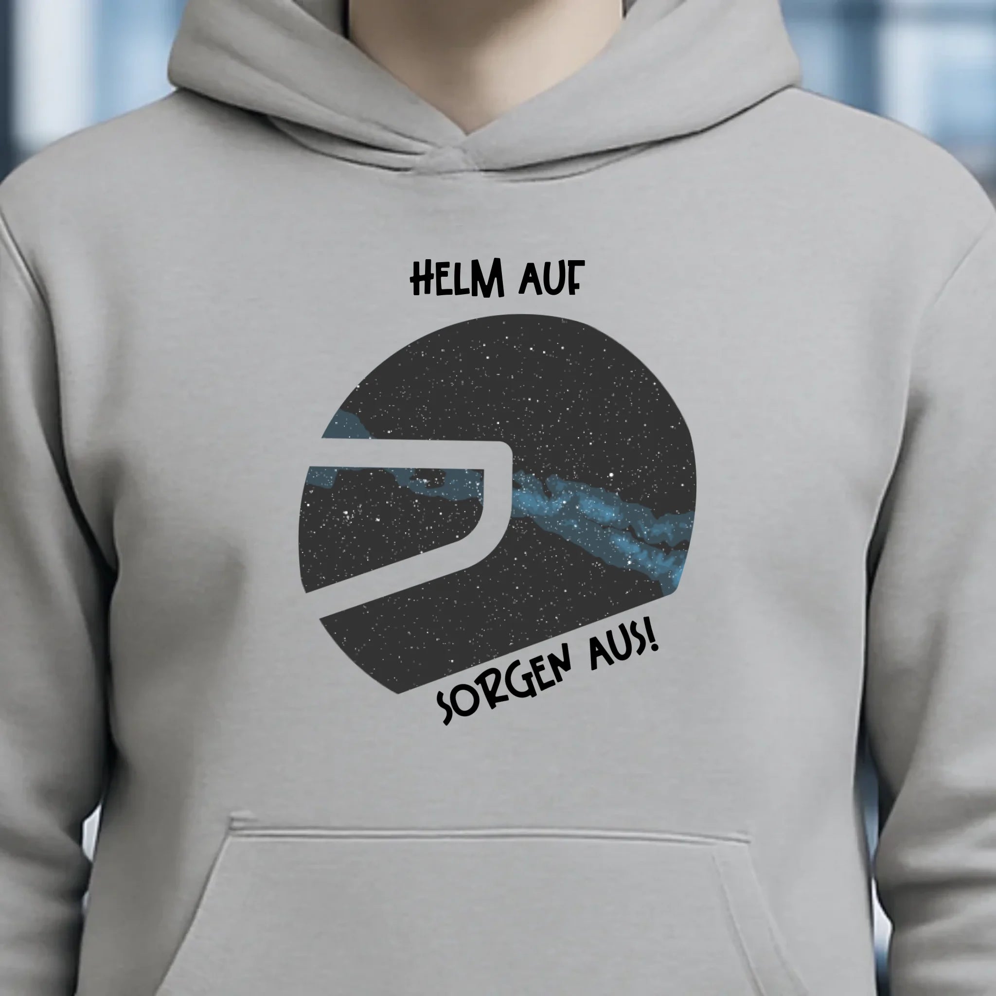 Echte Sternkarte als Helm + Text • Unisex Premium Hoodie XS-5XL aus Bio-Baumwolle für Damen & Herren • Exklusivdesign • personalisiert