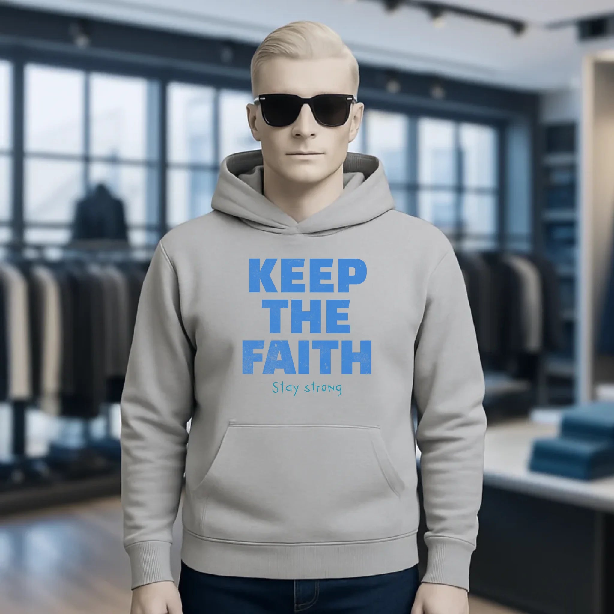 Keep the Faith • Farbwahl + Wunschtext • Unisex Premium Hoodie XS-5XL aus Bio-Baumwolle für Damen & Herren • Exklusivdesign • personalisiert