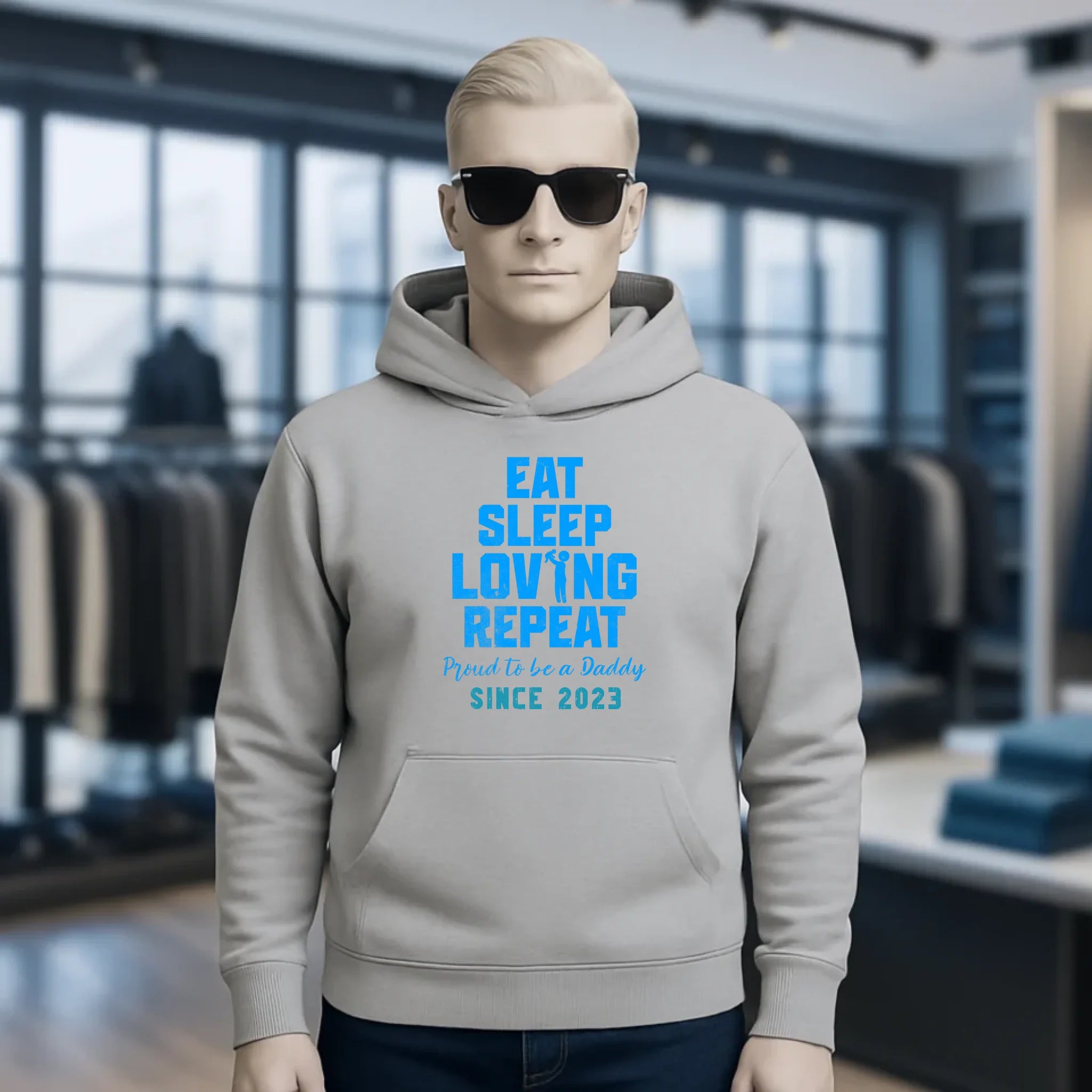 Loving Dad • Farbwahl + Wunschtext • Unisex Premium Hoodie XS-5XL aus Bio-Baumwolle für Damen & Herren • Exklusivdesign • personalisiert