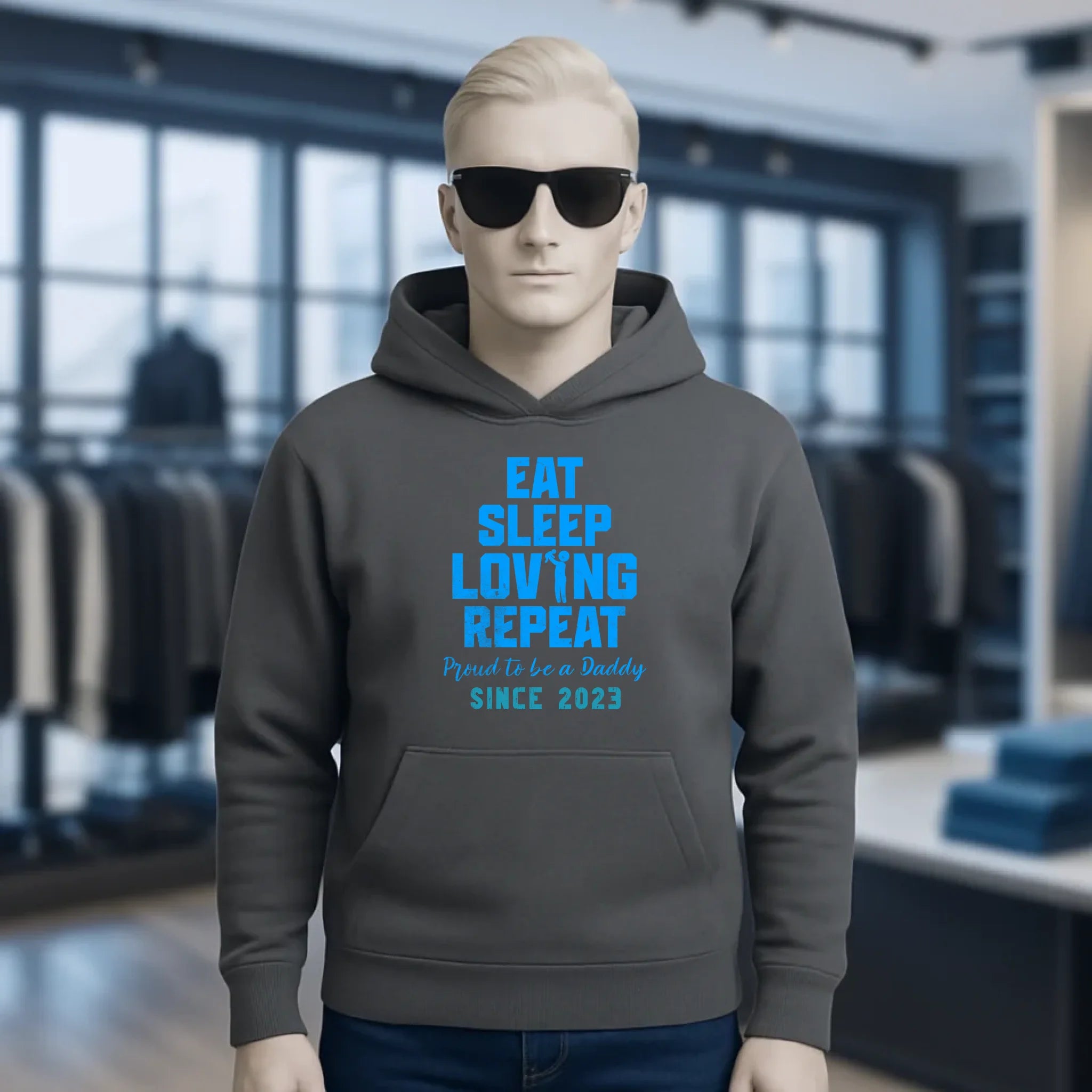 Loving Dad • Farbwahl + Wunschtext • Unisex Premium Hoodie XS-5XL aus Bio-Baumwolle für Damen & Herren • Exklusivdesign • personalisiert