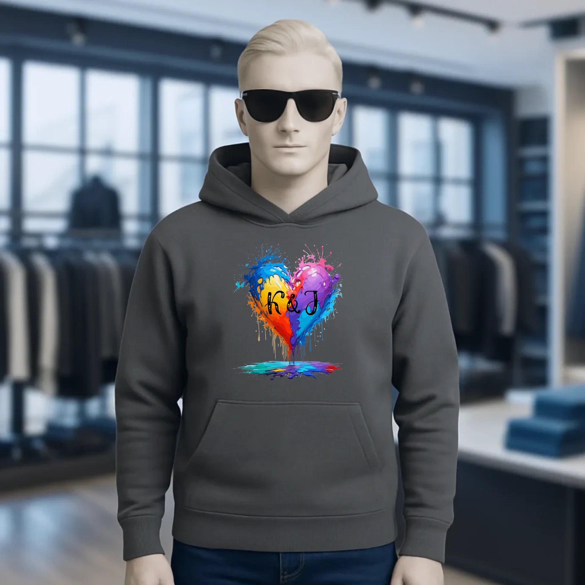 Buntes Herz Splash • Unisex Premium Hoodie XS-5XL aus Bio-Baumwolle für Damen & Herren • Exklusivdesign • personalisiert