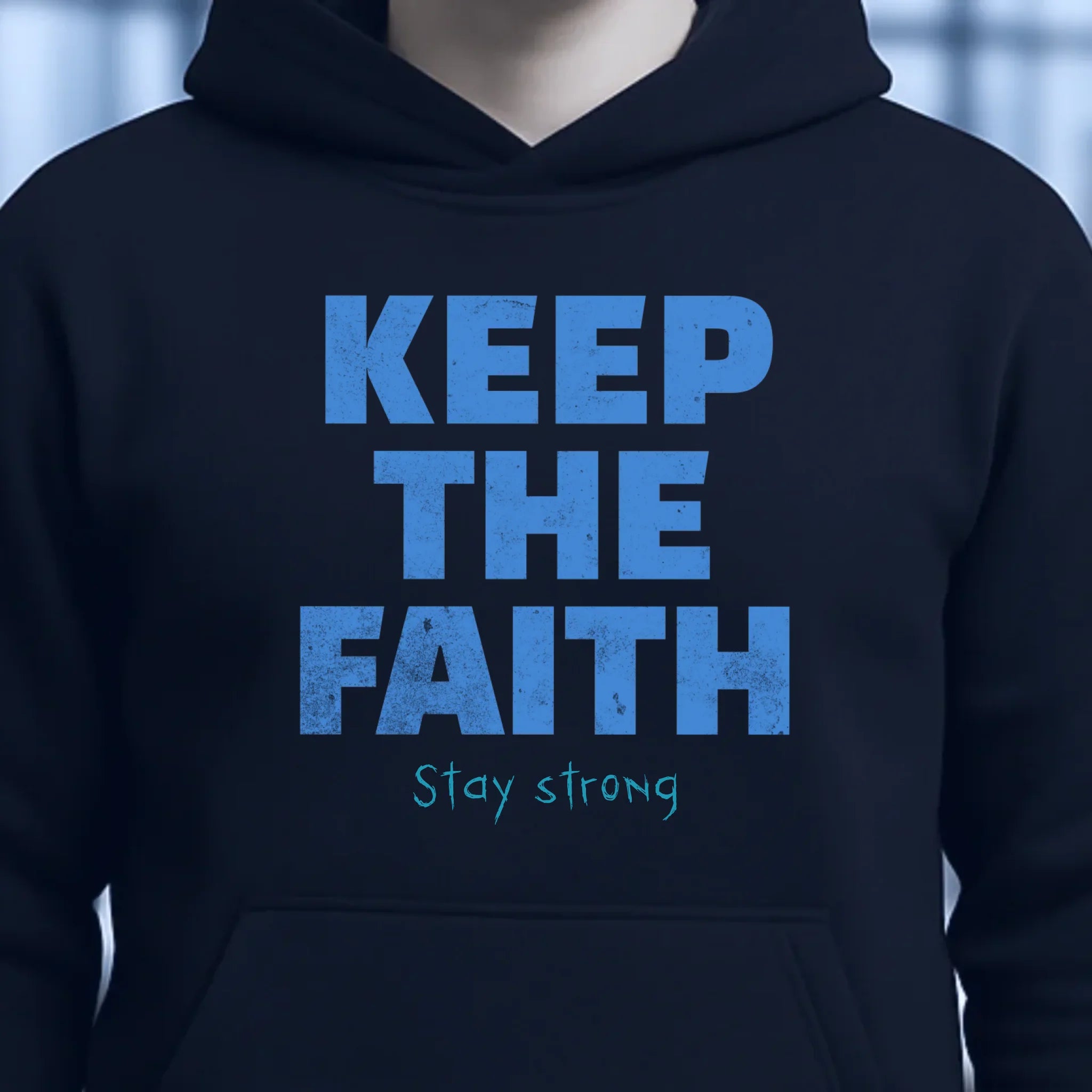 Keep the Faith • Farbwahl + Wunschtext • Unisex Premium Hoodie XS-5XL aus Bio-Baumwolle für Damen & Herren • Exklusivdesign • personalisiert