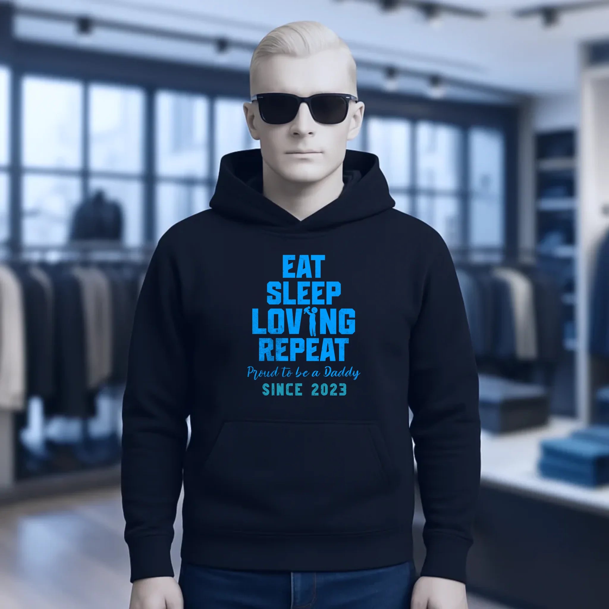Loving Dad • Farbwahl + Wunschtext • Unisex Premium Hoodie XS-5XL aus Bio-Baumwolle für Damen & Herren • Exklusivdesign • personalisiert