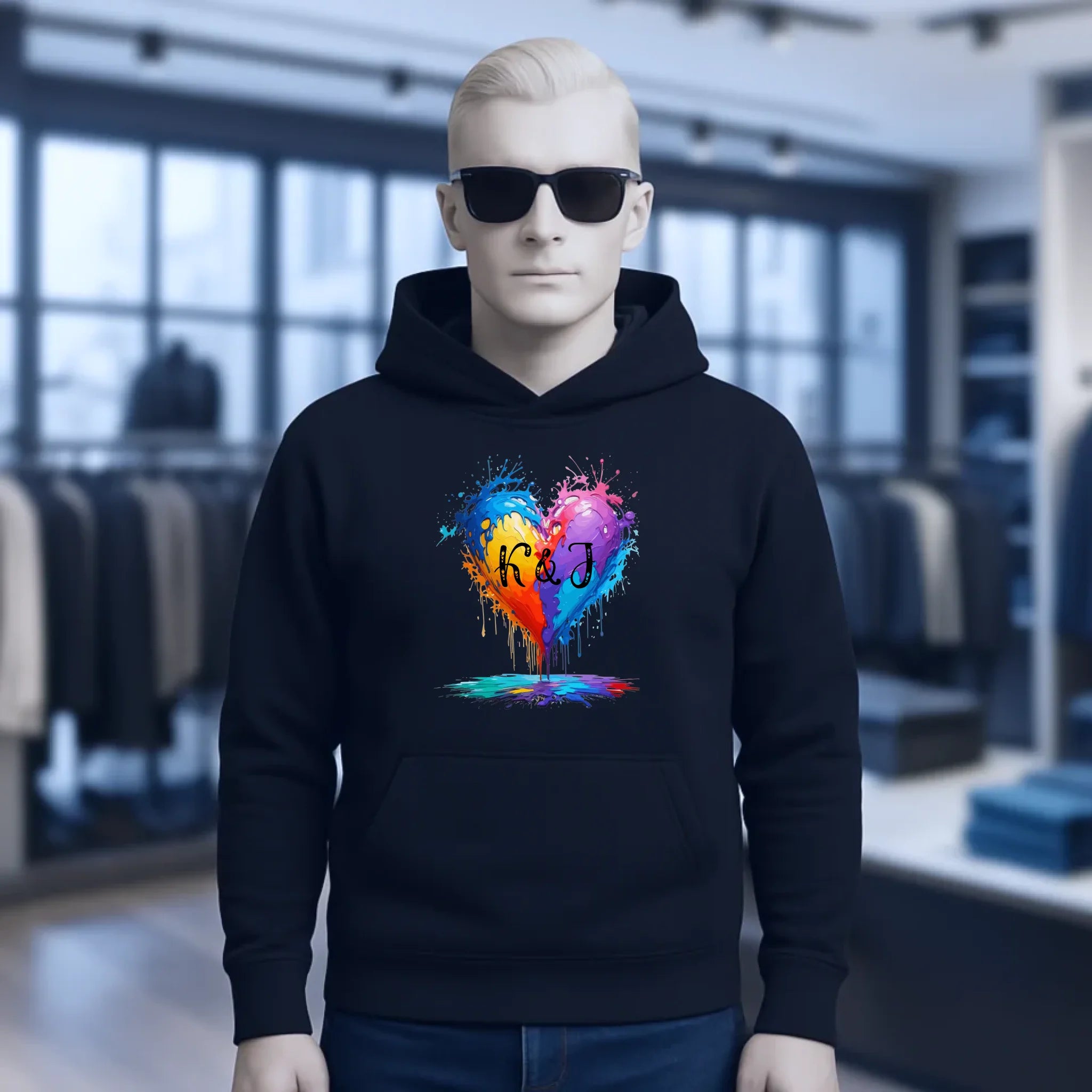 Buntes Herz Splash • Unisex Premium Hoodie XS-5XL aus Bio-Baumwolle für Damen & Herren • Exklusivdesign • personalisiert