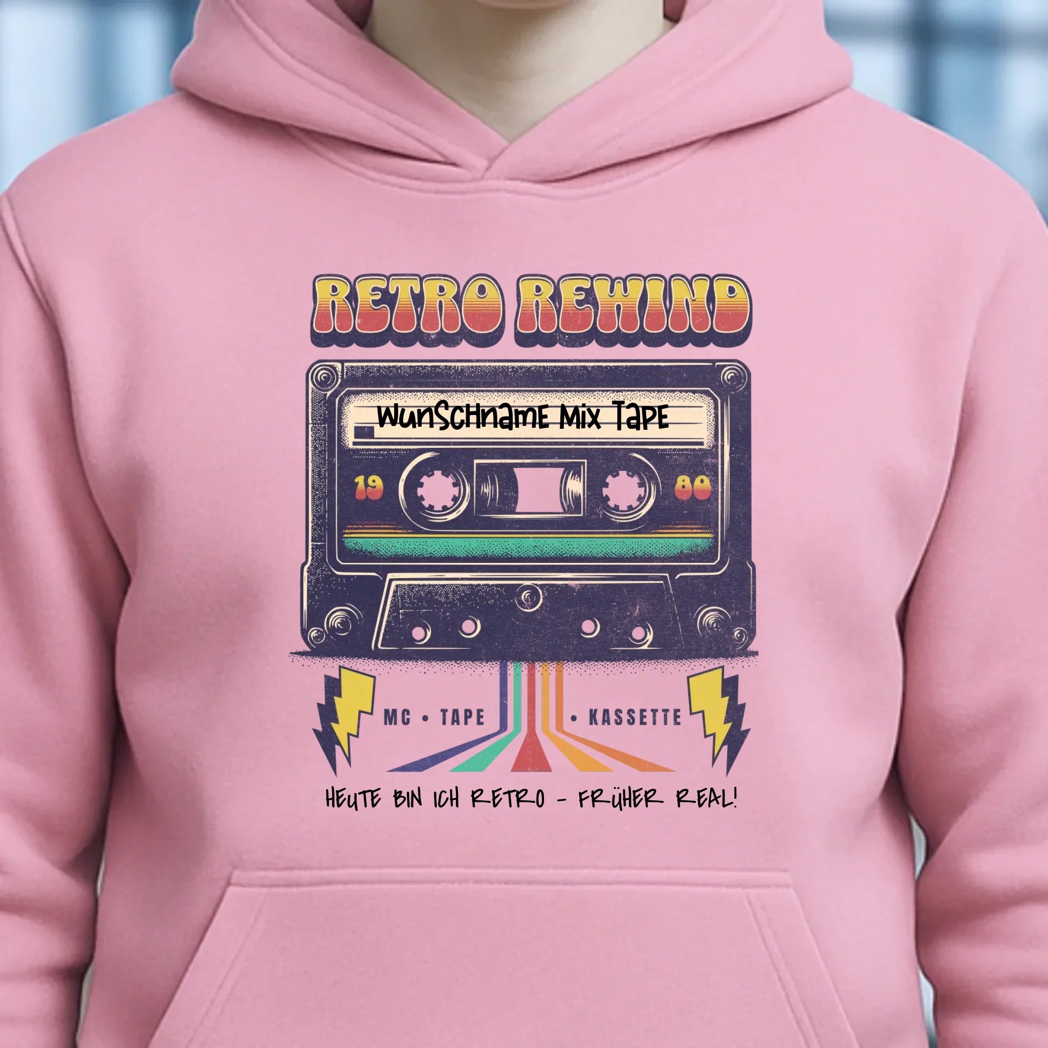 Retro MC 1950 bis 2010 + Wunschtext • Unisex Premium Hoodie XS-5XL aus Bio-Baumwolle für Damen & Herren
