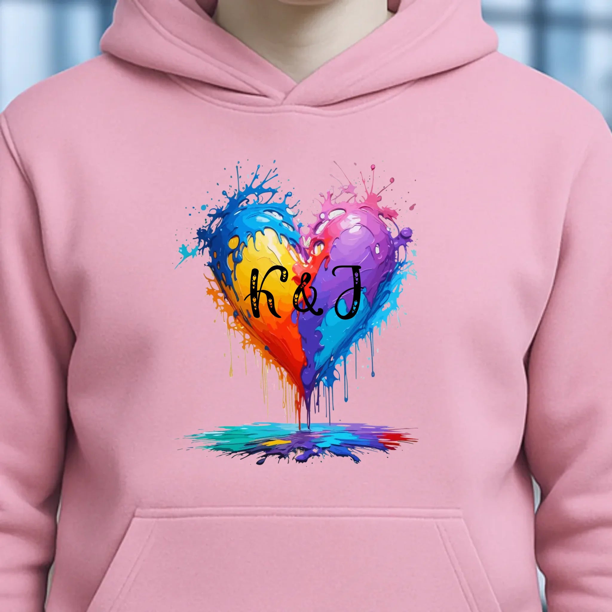 Buntes Herz Splash • Unisex Premium Hoodie XS-5XL aus Bio-Baumwolle für Damen & Herren • Exklusivdesign • personalisiert