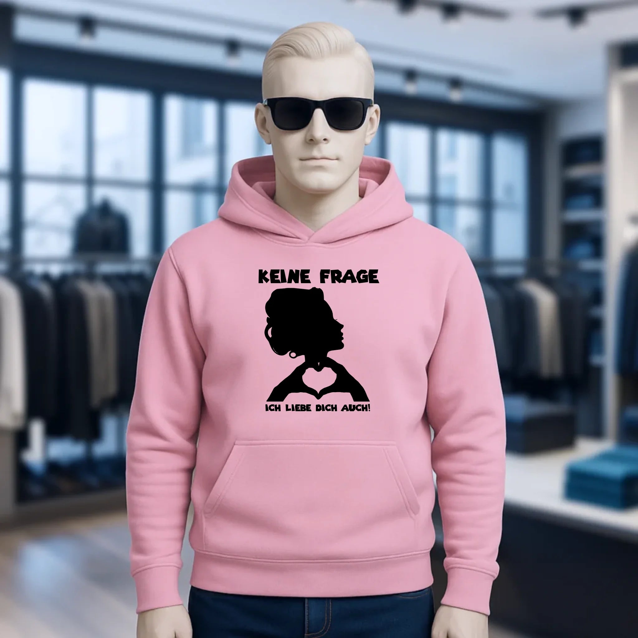 Keine Frage, ich liebe Dich auch! • Frau • personalisierter Text • Unisex Premium Hoodie XS-5XL aus Bio-Baumwolle für Damen & Herren • Exklusivdesign • personalisiert