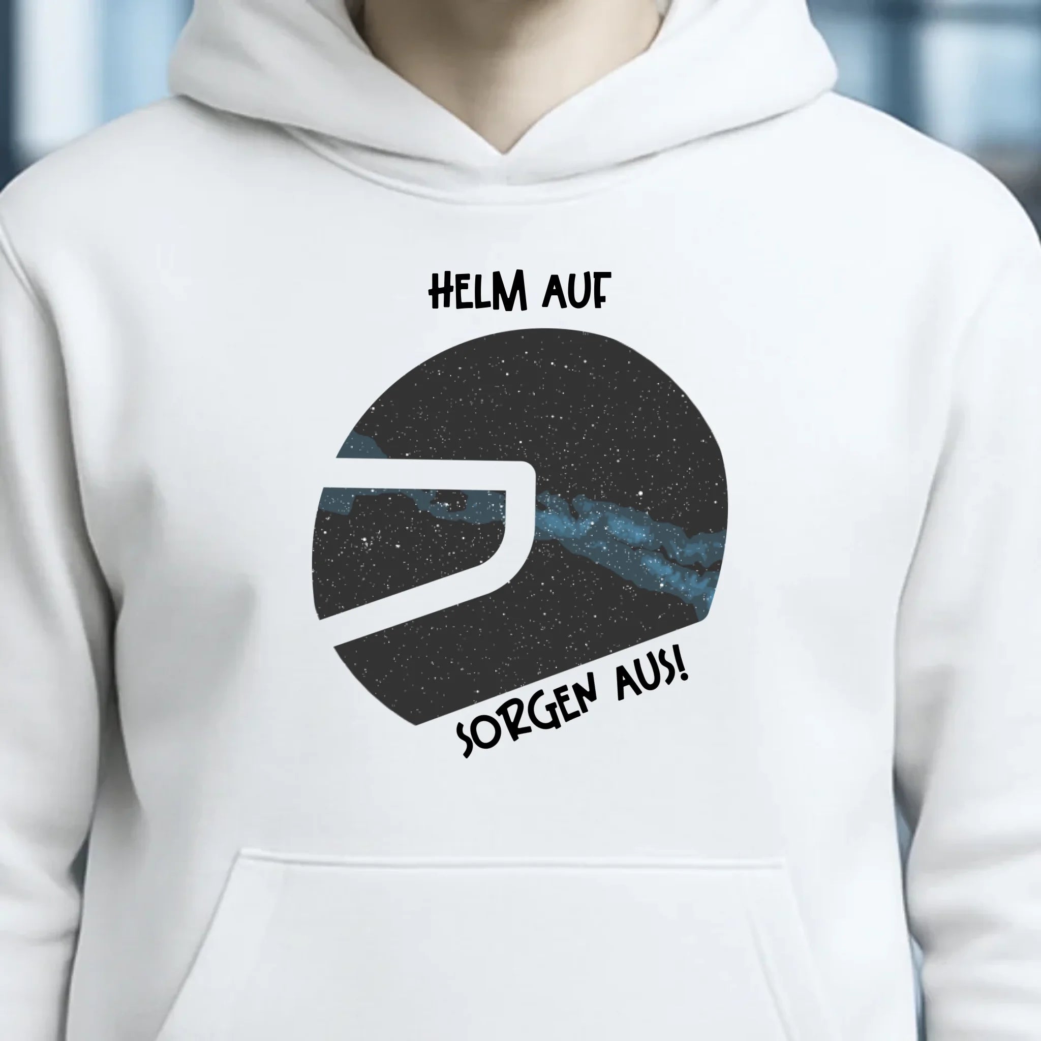 Echte Sternkarte als Helm + Text • Unisex Premium Hoodie XS-5XL aus Bio-Baumwolle für Damen & Herren • Exklusivdesign • personalisiert