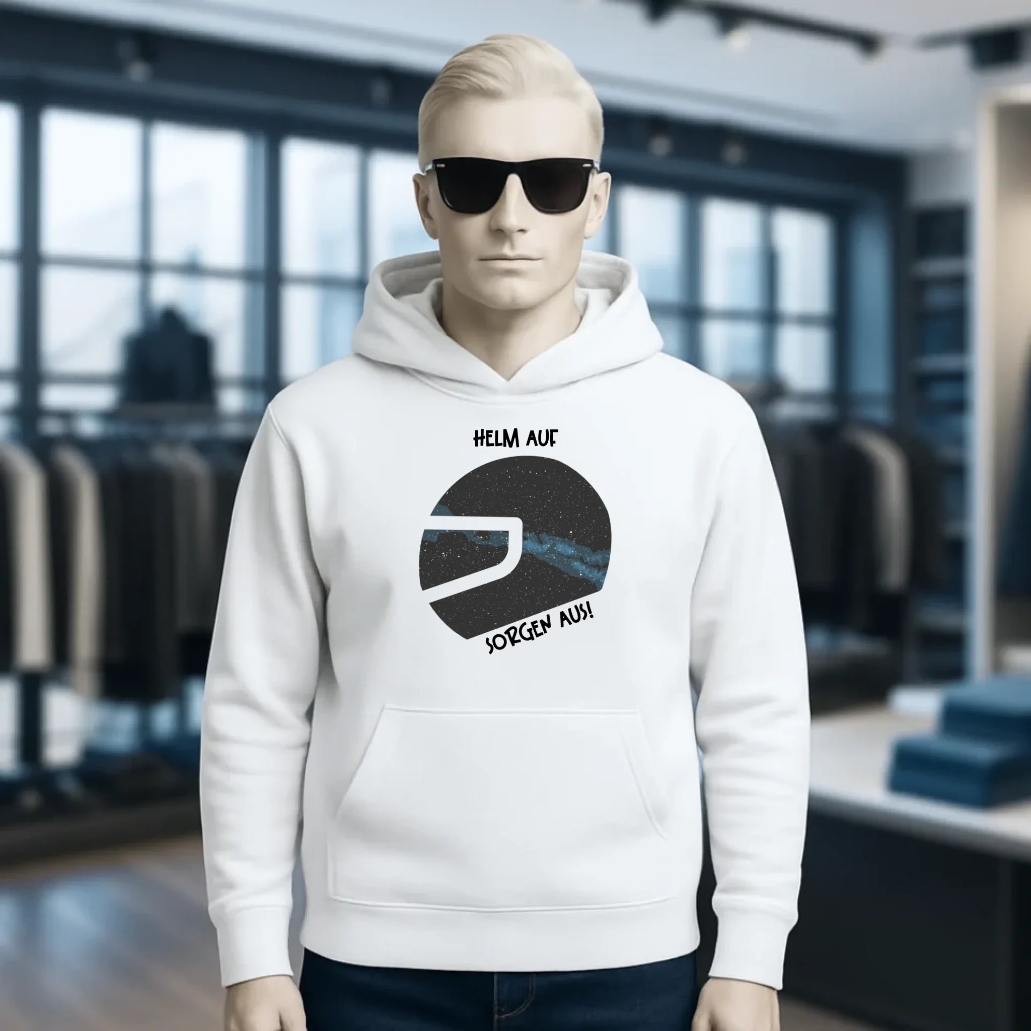 Echte Sternkarte als Helm + Text • Unisex Premium Hoodie XS-5XL aus Bio-Baumwolle für Damen & Herren • Exklusivdesign • personalisiert
